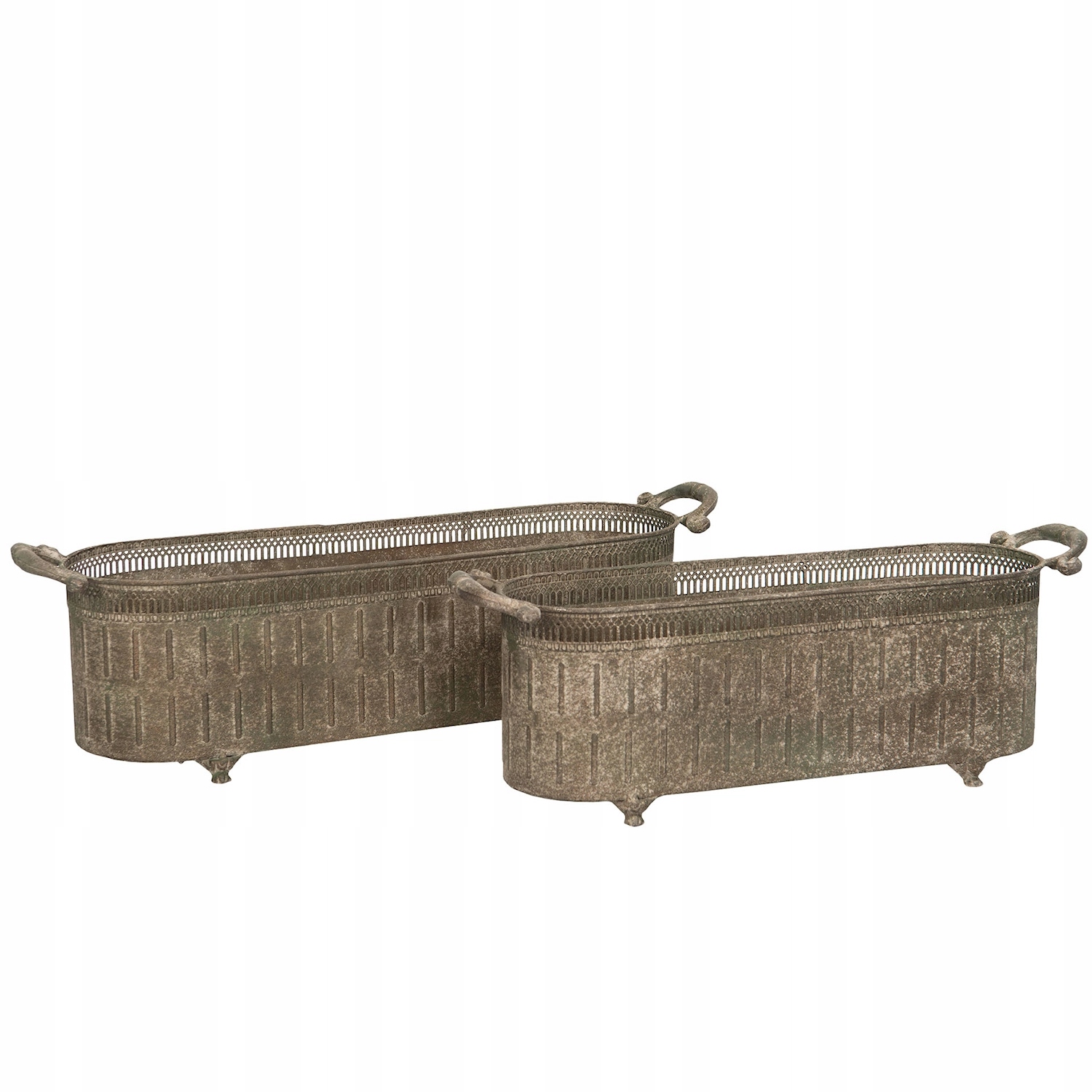 Obal Na Kvetináč Na Kvetináč Korytko Dlhá Na Balkon Terasa Veľká Kovová Loft 3 Ks