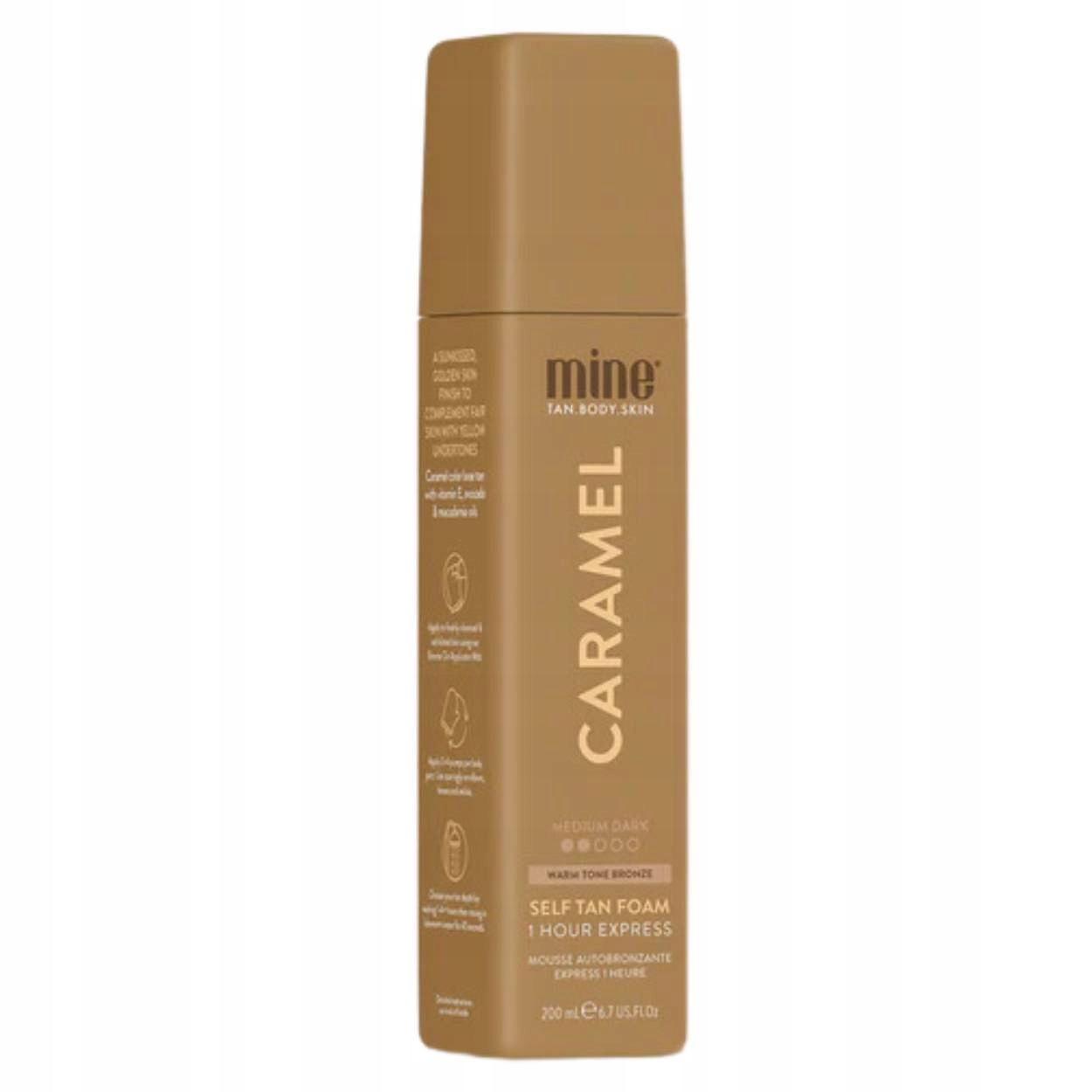 MineTan Caramel Samoopalovací pěna na tělo Medium Dark 200 ml