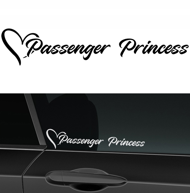

Naklejka na samochód Szybę Passenger Princess 25x5
