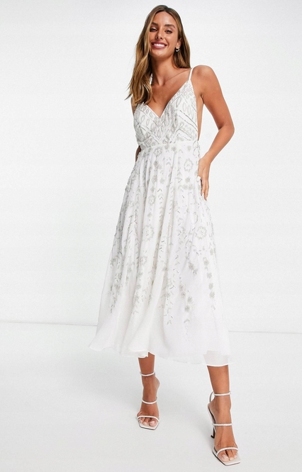 Zdobená Flitrová Koktejlová Šaty Design 42 XL