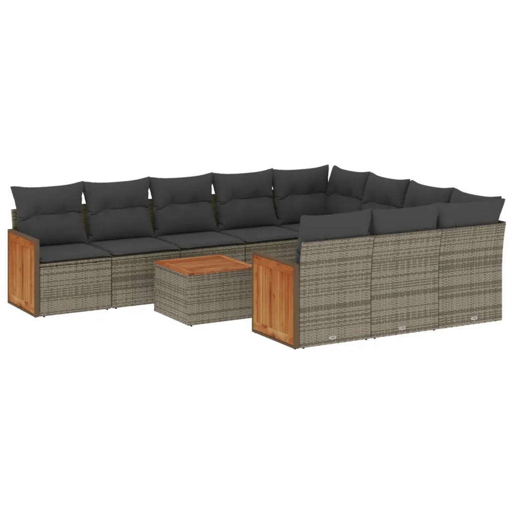 Modulární zahradní nábytek set šedý Pe ratan 62 x 62 x 69 cm