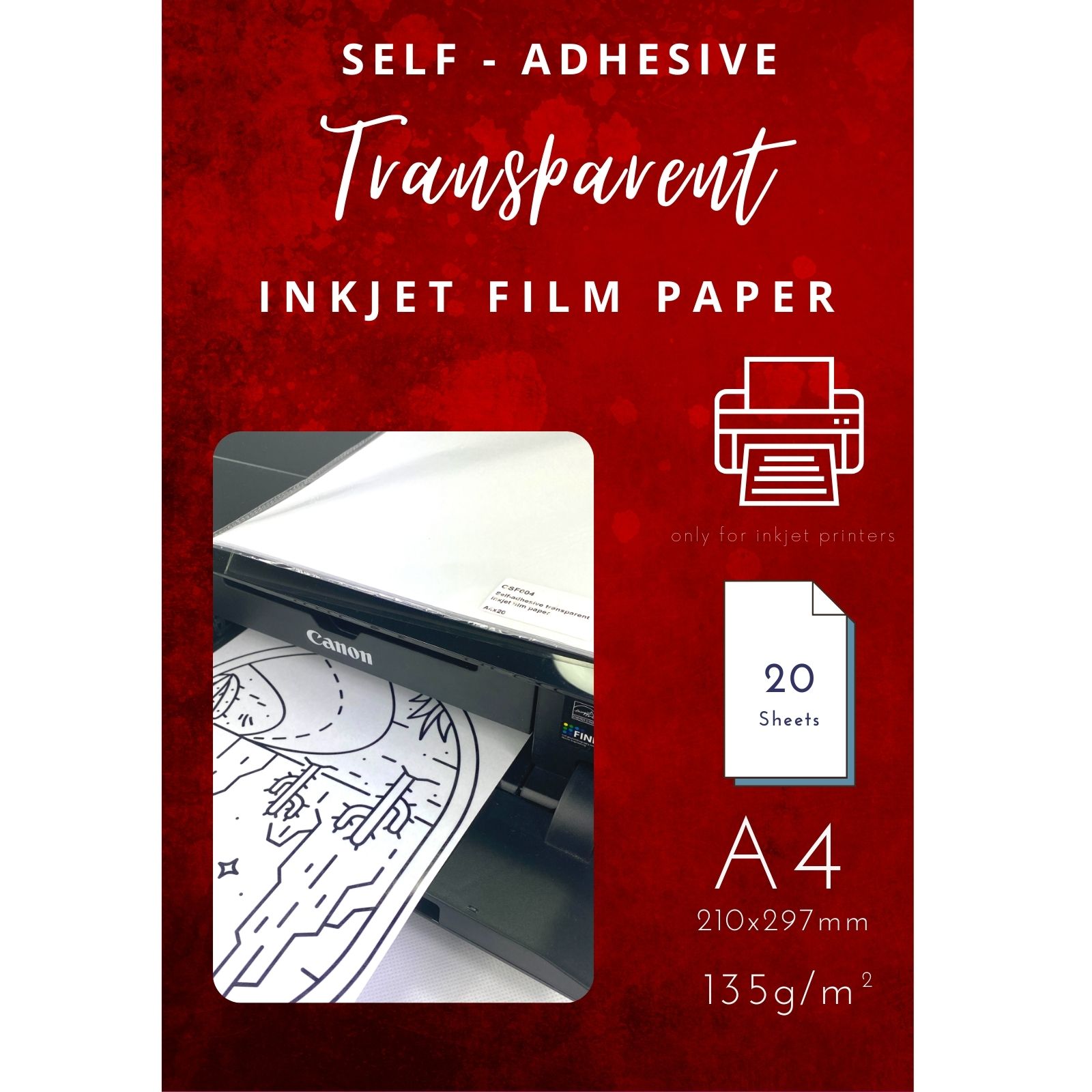 

Papier samoprzylepny transparenty A4 135 g/m2