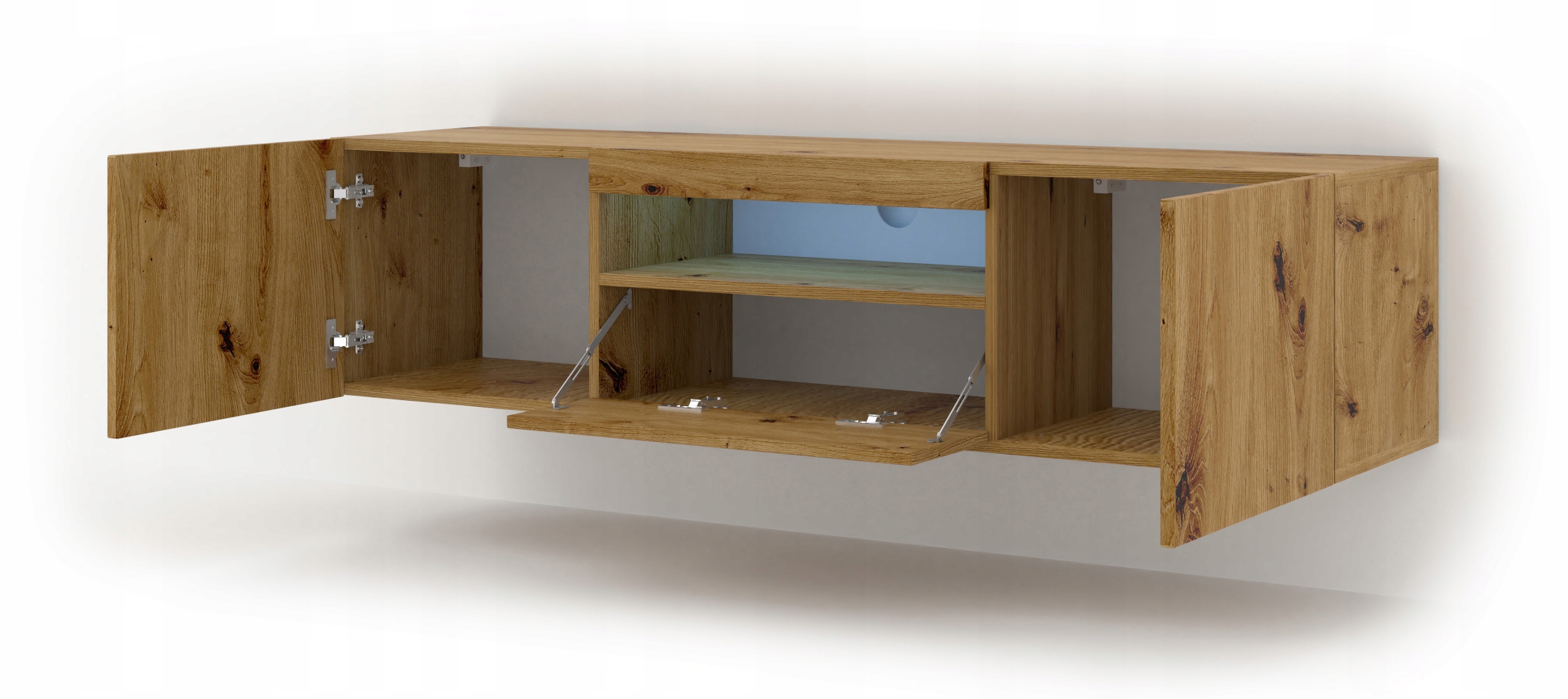 Szafka RTV AURA 150 cm uniwersalna dąb artisan LED Marka Homlando