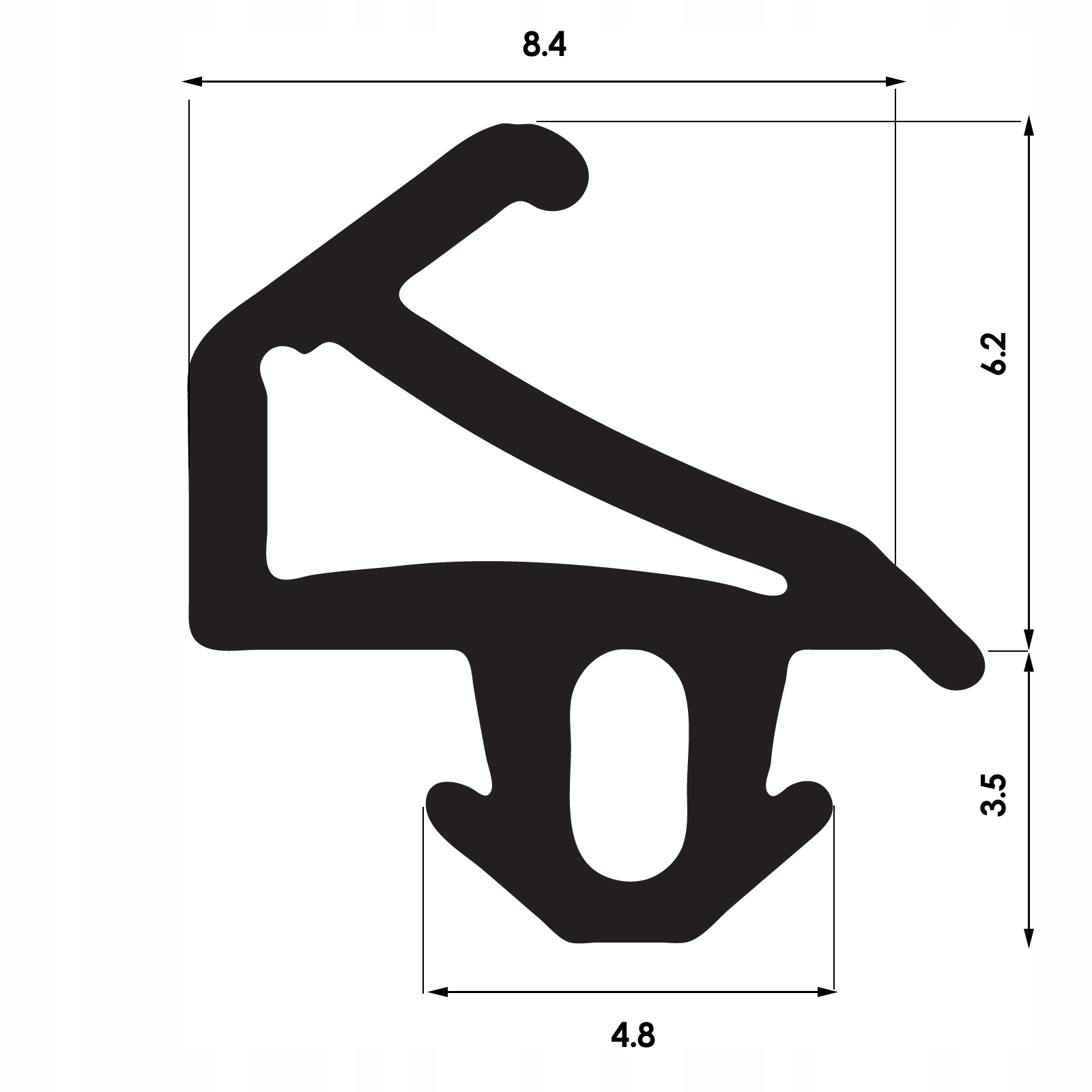 Uszczelka do Okien Okna PCV PLUS-TEC S-1155 5m Marka DQ-PP
