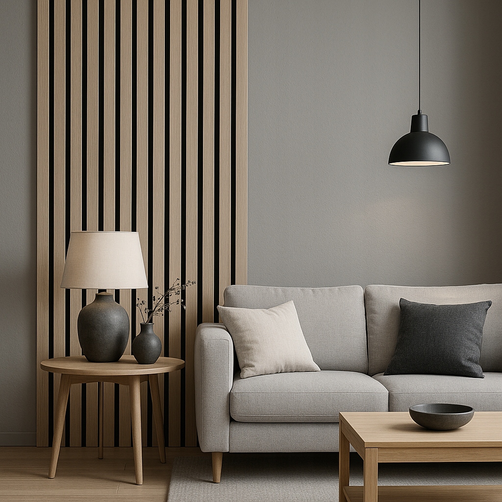 Lamel 3D lamele ścienne panele akustyczne 46x255cm filc Jesion Arktyczny