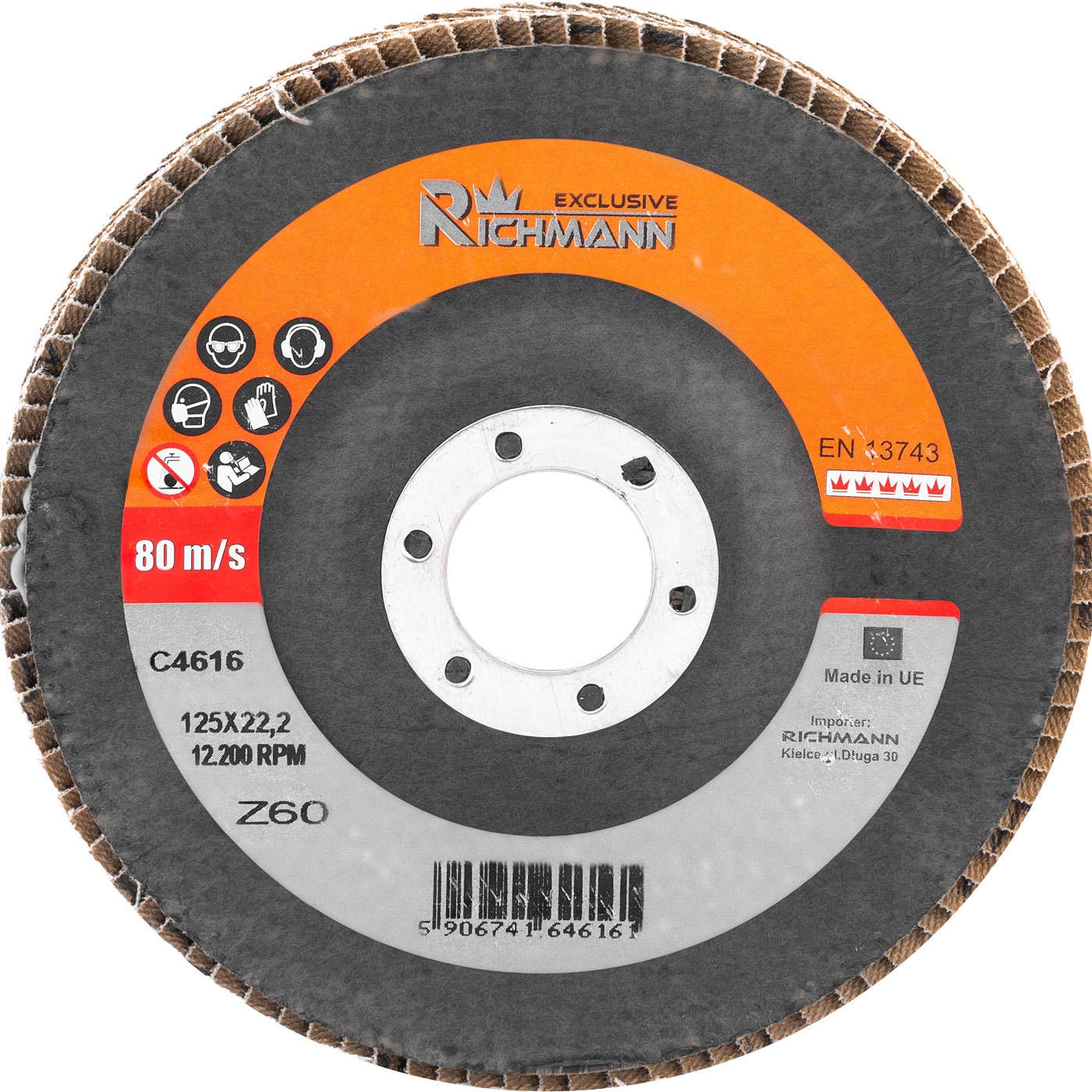 C4617 10X TARCZA ŚCIERNICA LISTKOWA PROFESSIONAL 125/80 RICHMANN