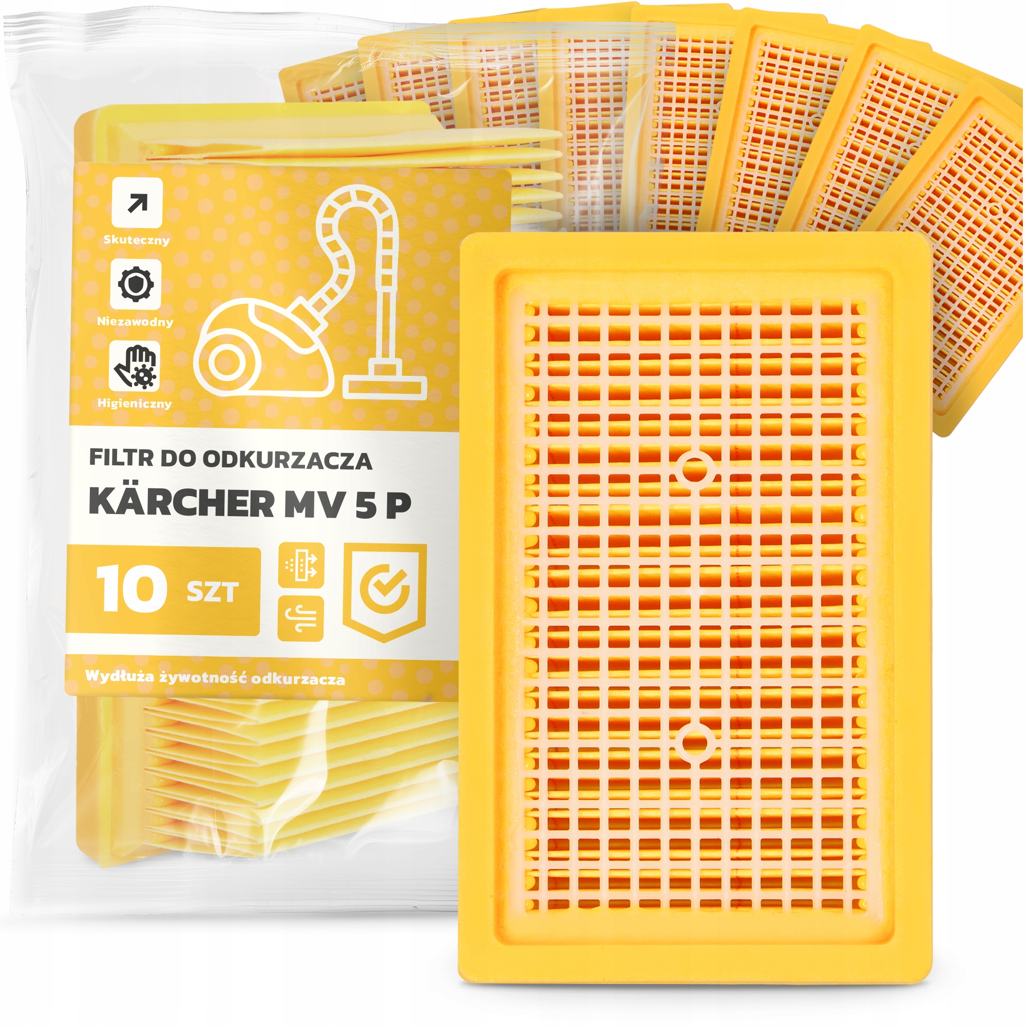 10 x Filtr Pro Vysavač Kärcher MV 5 P Vzduchový Vstupní plochý Filtry Em-w