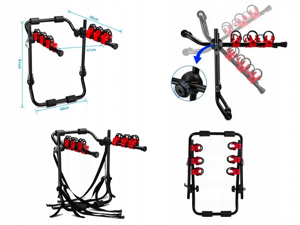 BAGAZNIK NA 3 ROWERY UCHWYT ROWEROWY NA KLAPE AUTA Producent code 50088