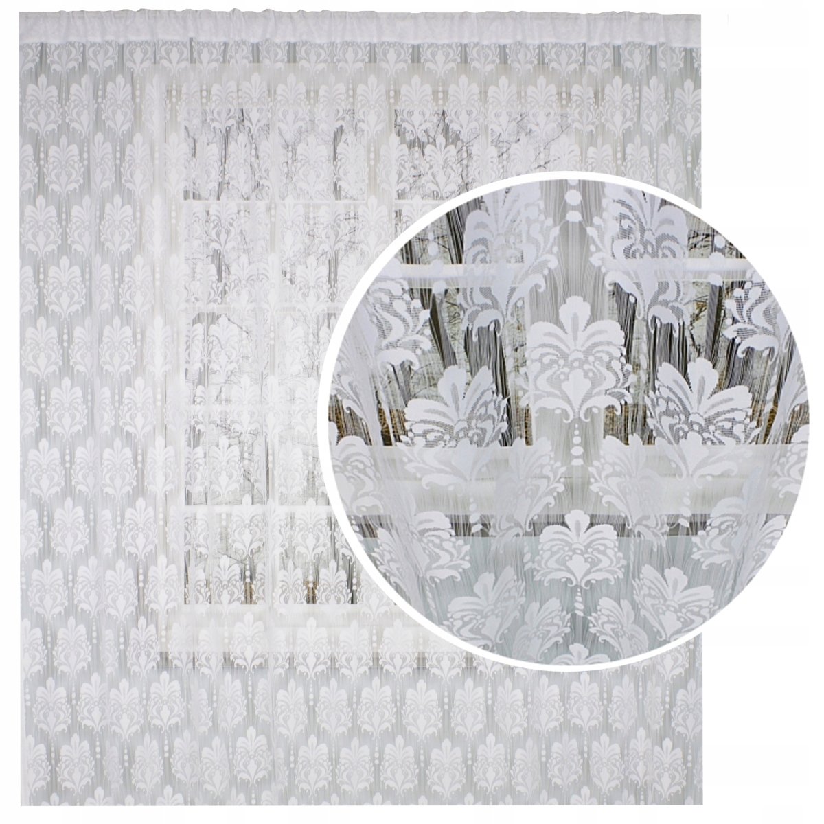 

Firany Makarony biały ornament Firana 280x250h