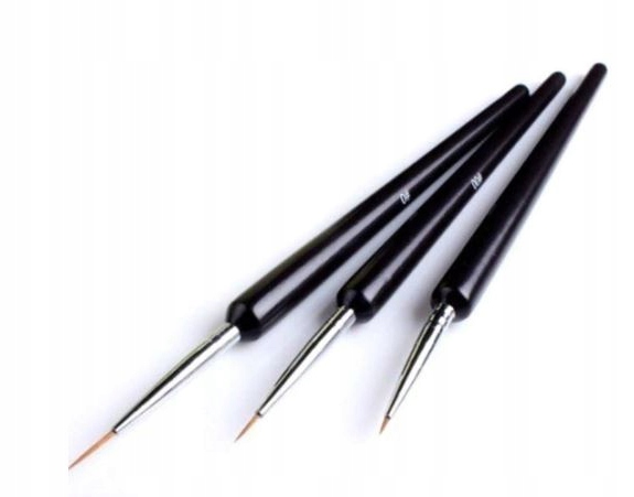 

Pędzelki do Zdobień Paznokci Żel Akryl Czarne 3szt