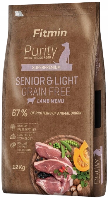 Fitmin Purity Senior&Light sucha karma dla psa z nadwagą Jagnięcina 12 kg
