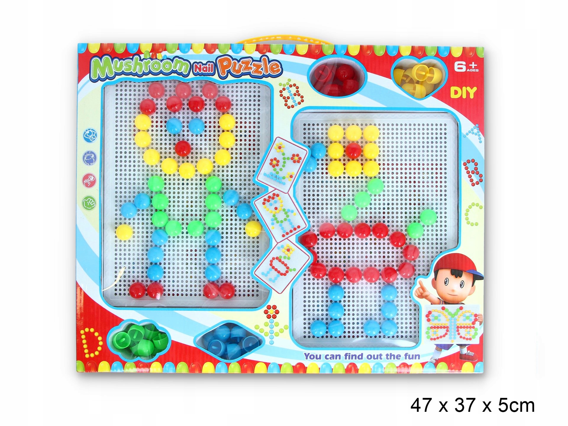 

Układanka mozaika Puzzle pinezki grzybki 47x 37x 5
