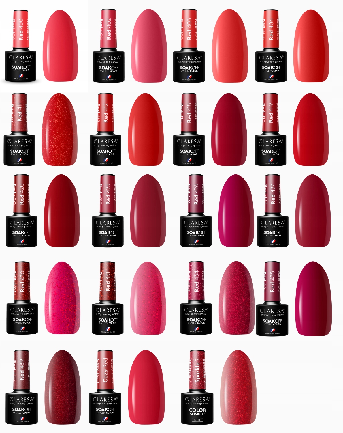 412 RED UV Nagellack 5 ml Claresa — 10