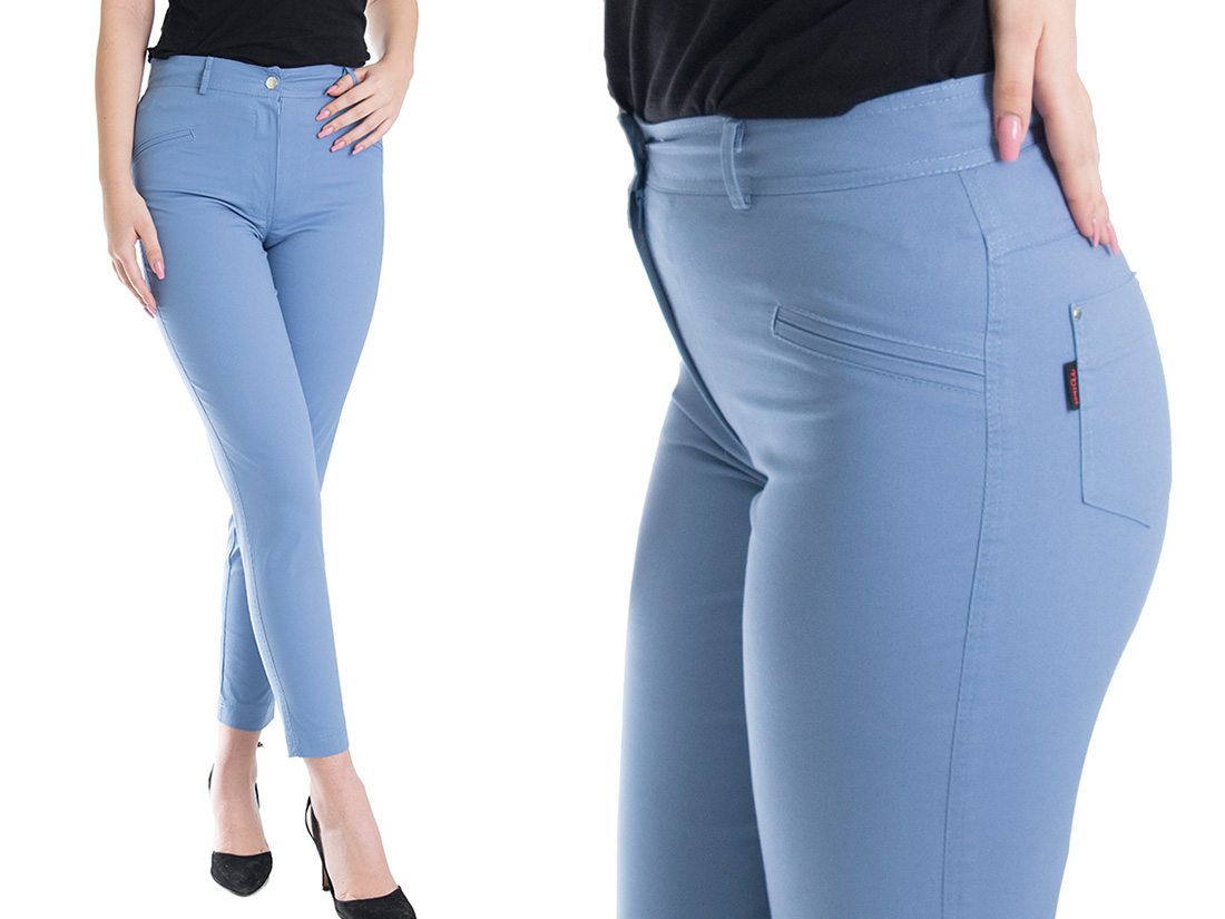 

k5 Spodnie Cygaretki Wysoki Stan Kolory r.44