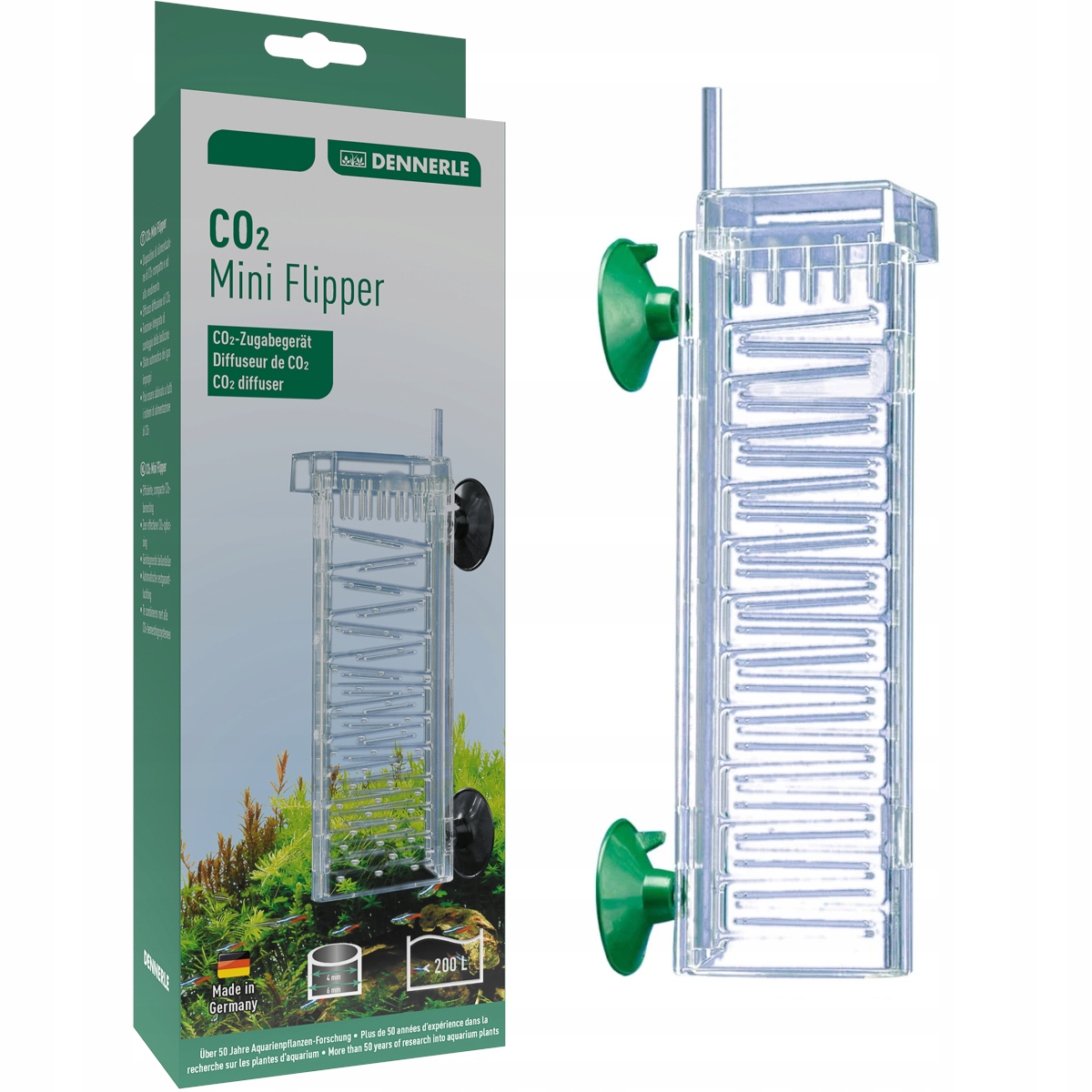 Dennerle CO2 Mini Flipper - Diffusore CO2 Efficiente Per Acquari Fino A 160L