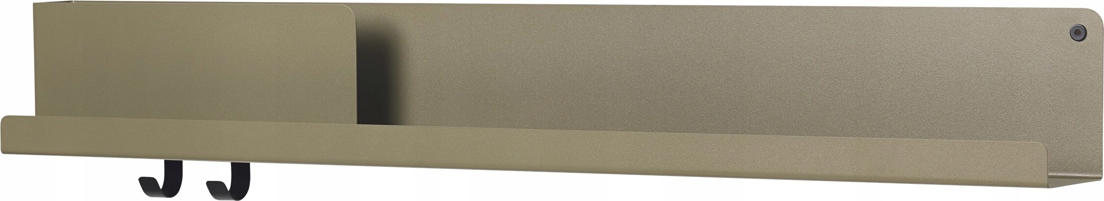 Muuto Folded Organizér Oceľová nástenná polica 96 cm, olivová