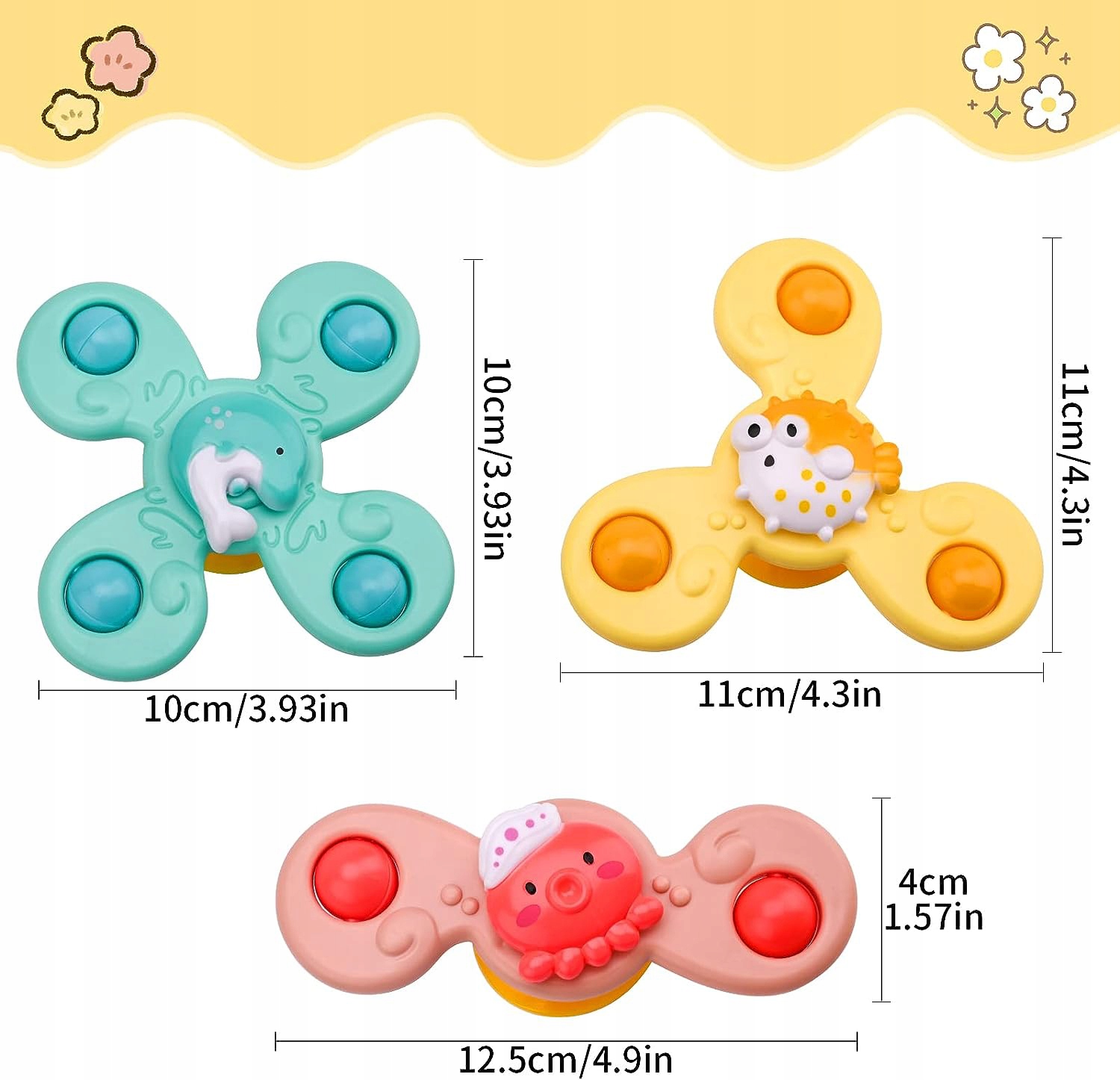 FIDGET SPINNER Z PRZYSSAWKĄ SENSORYCZNĄ ZABAWKA GRZECHOTKA 3 SZTUKI PREZENT Kod producenta FIDGET SPINNER ZABAWKA SENSORYCZNĄ 0264