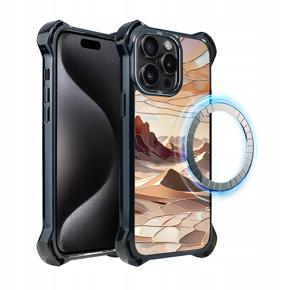 Pouzdro pro iPhone 15 Pro Ibizu DropGuard Ultra s MagSafe, Pouštní klid