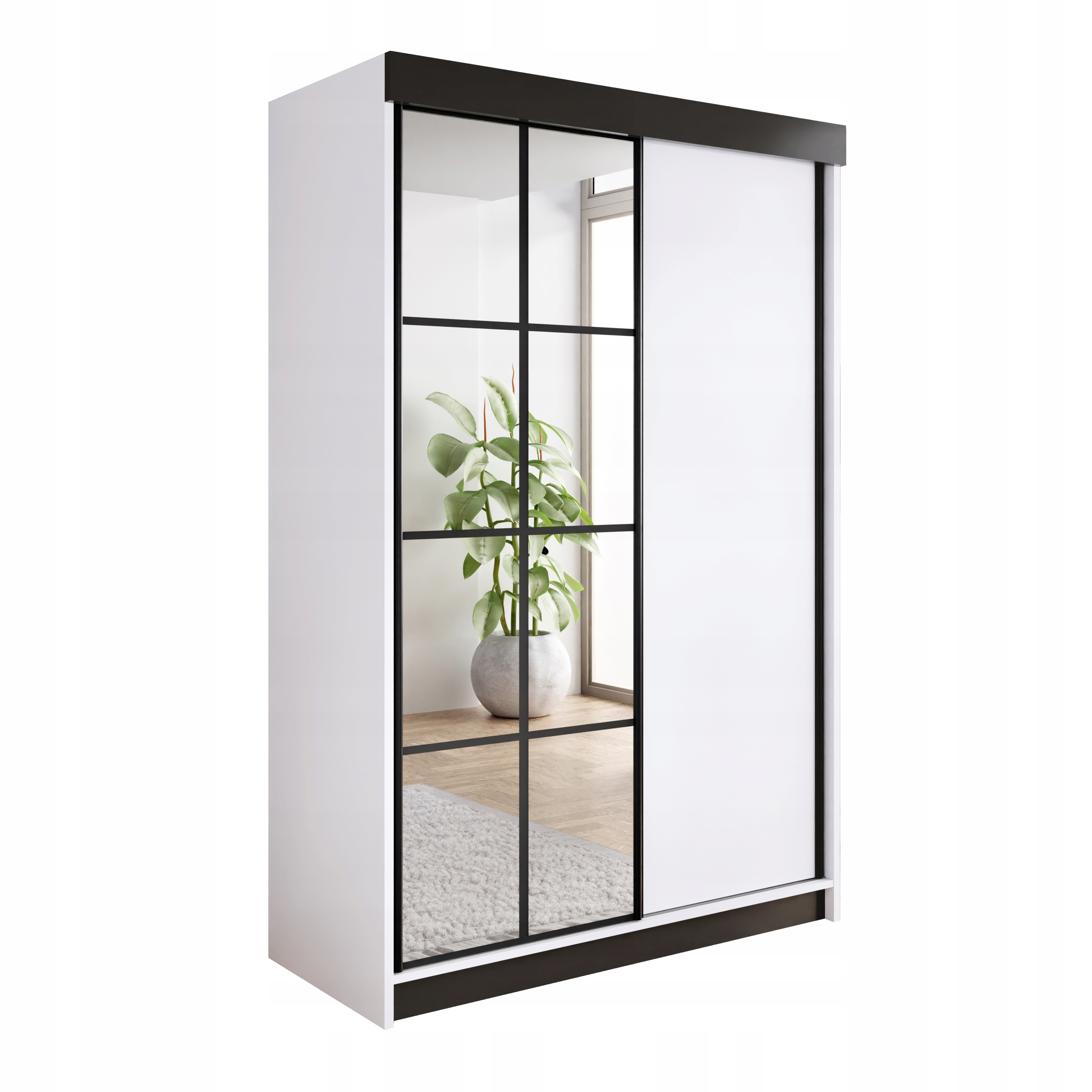 Skříň skříň se zrcadlem Bari 1 Bílá 150 se zrcadly