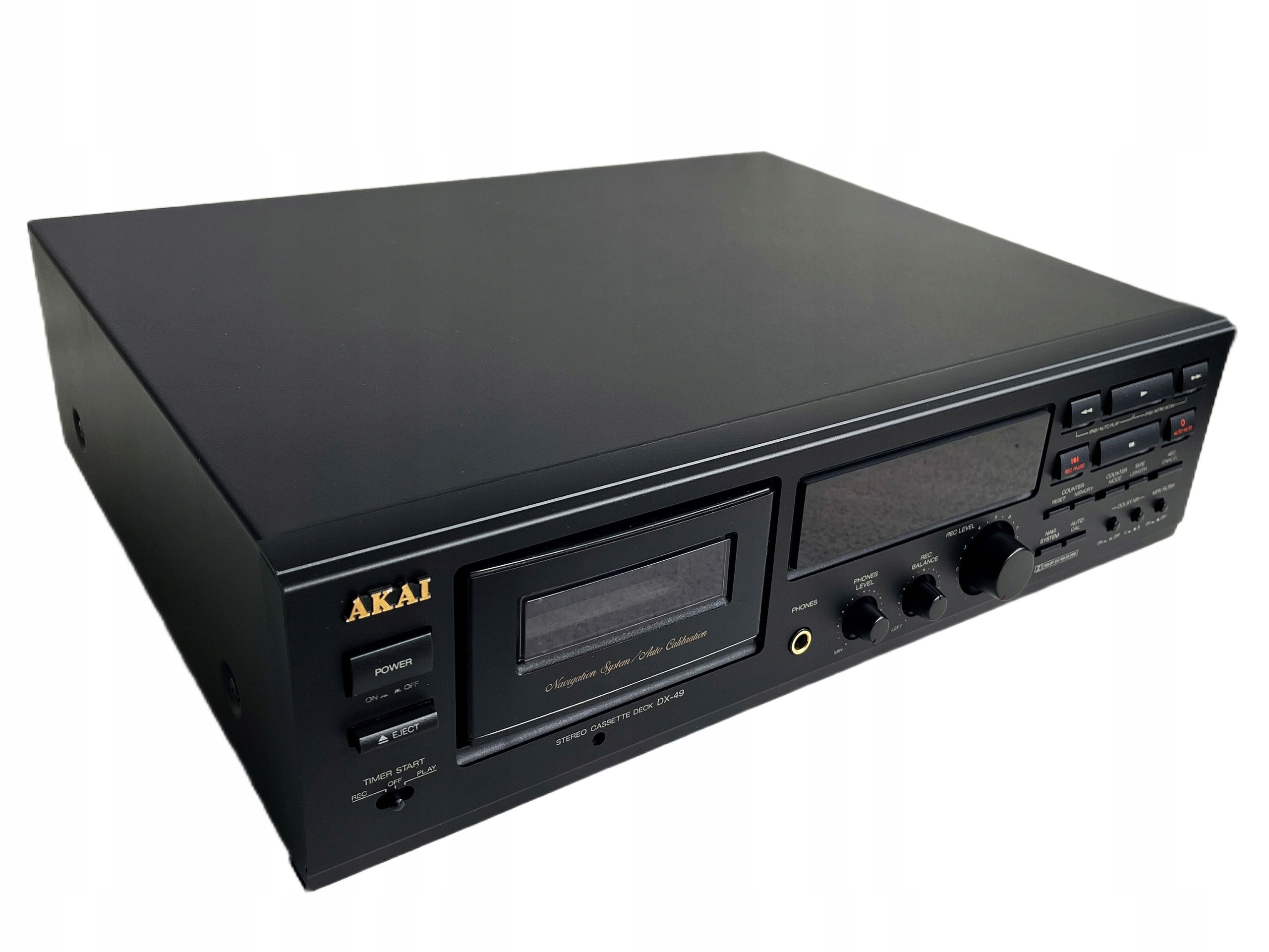 Magnetofon kasetowy AKAI DX-49 / Z EKSPOZYCJI STAŁEJ / HI END 1993r czarny
