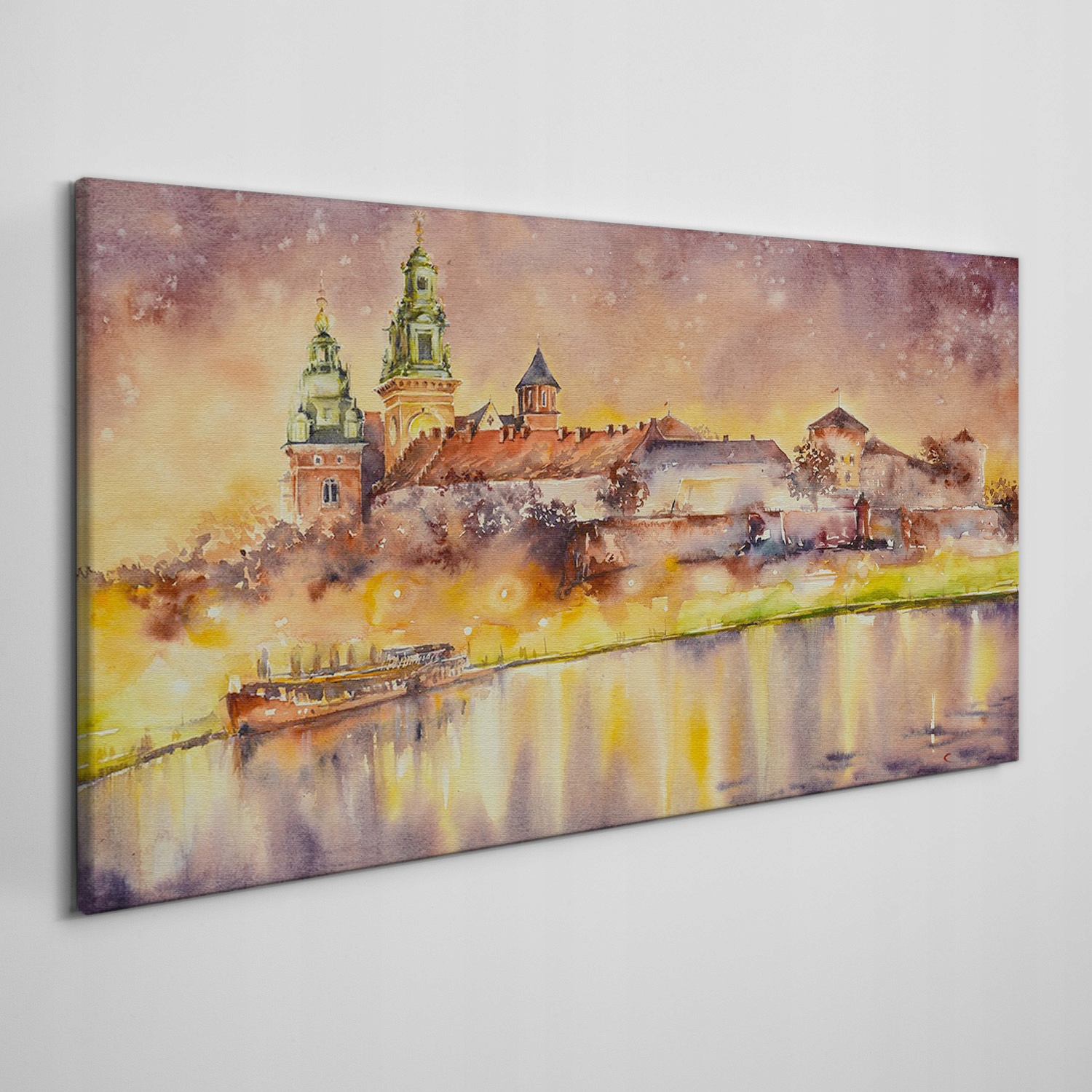 

Foto-obraz na ramie płótno Rzeka budynki 100x50 cm