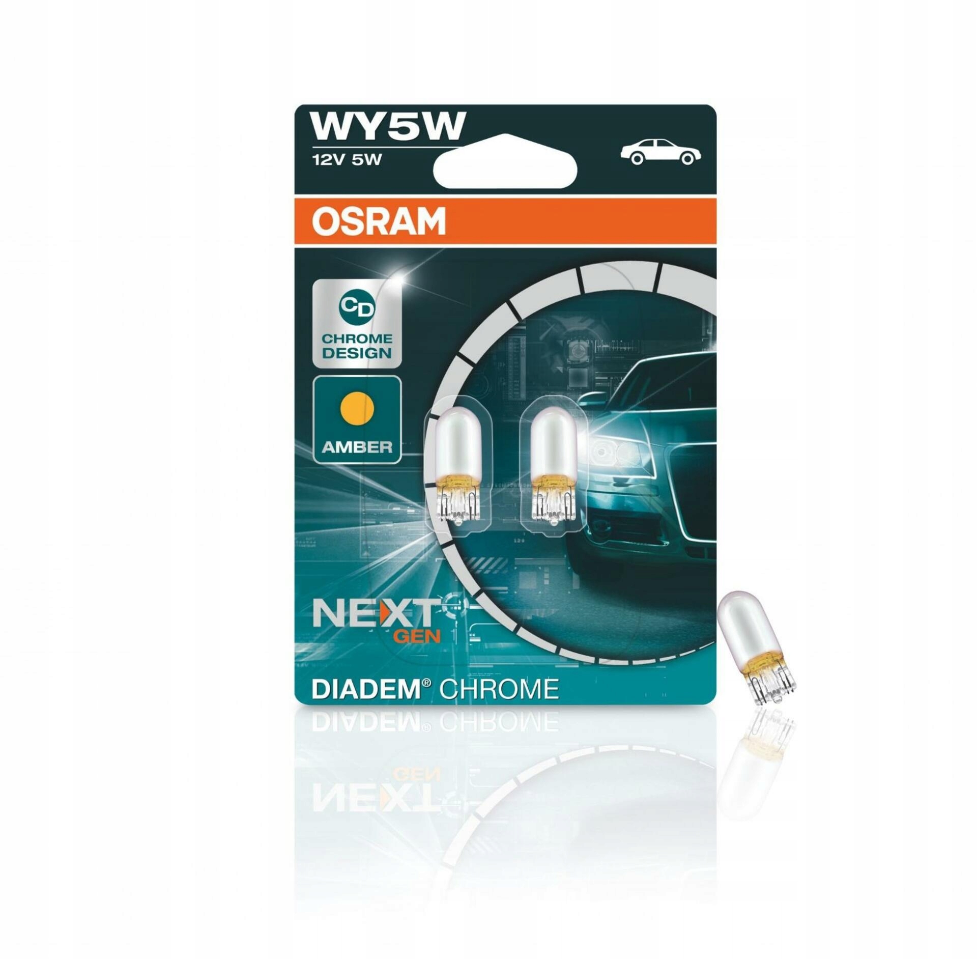 Żarówki WY5W Osram Diadem Chrome 12V 5W Kierunkowskazów Obrysówek 2 szt