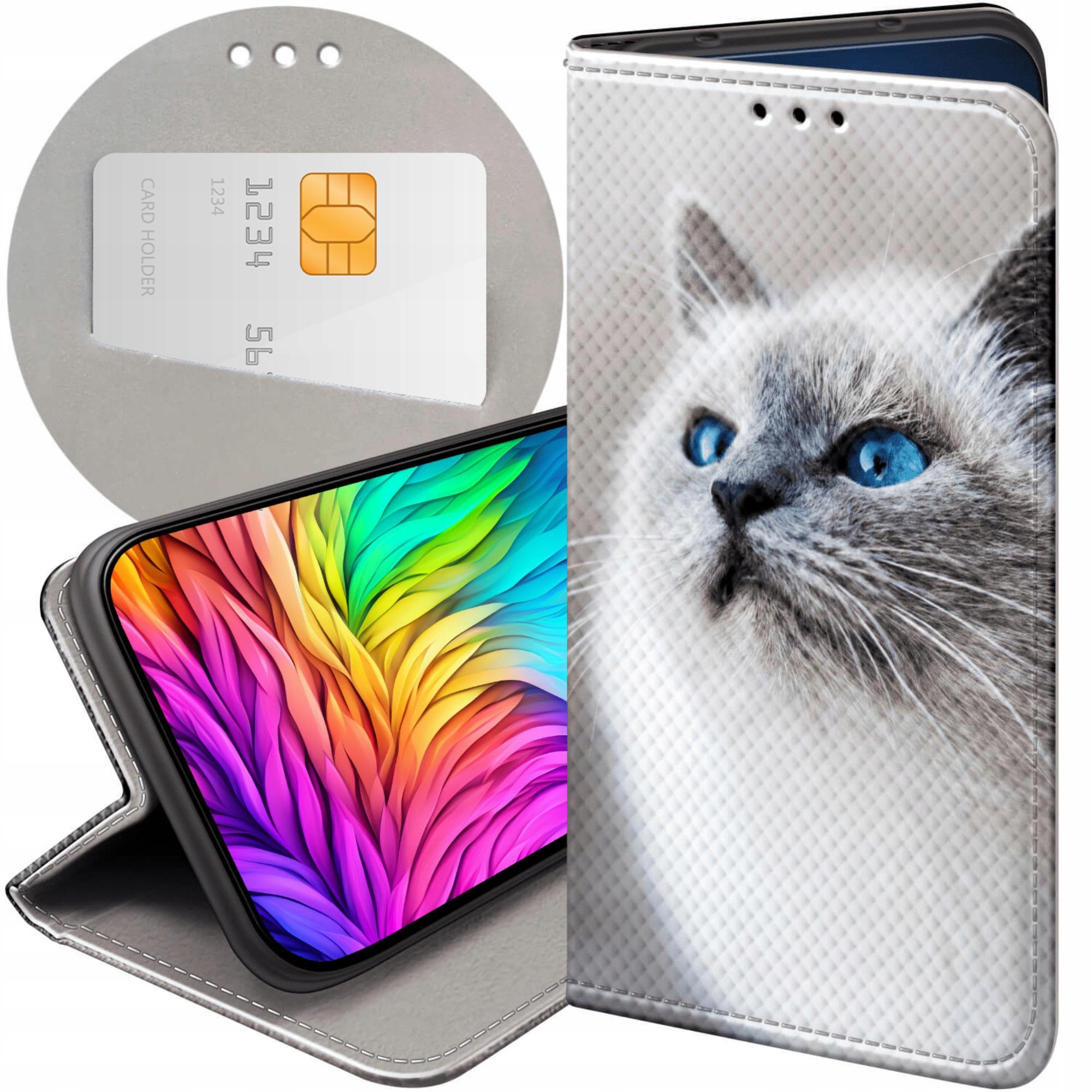Etui Z Klapką Do Oppo RENO12 5G Animals Zdjęcia Zwierzęta Futerał