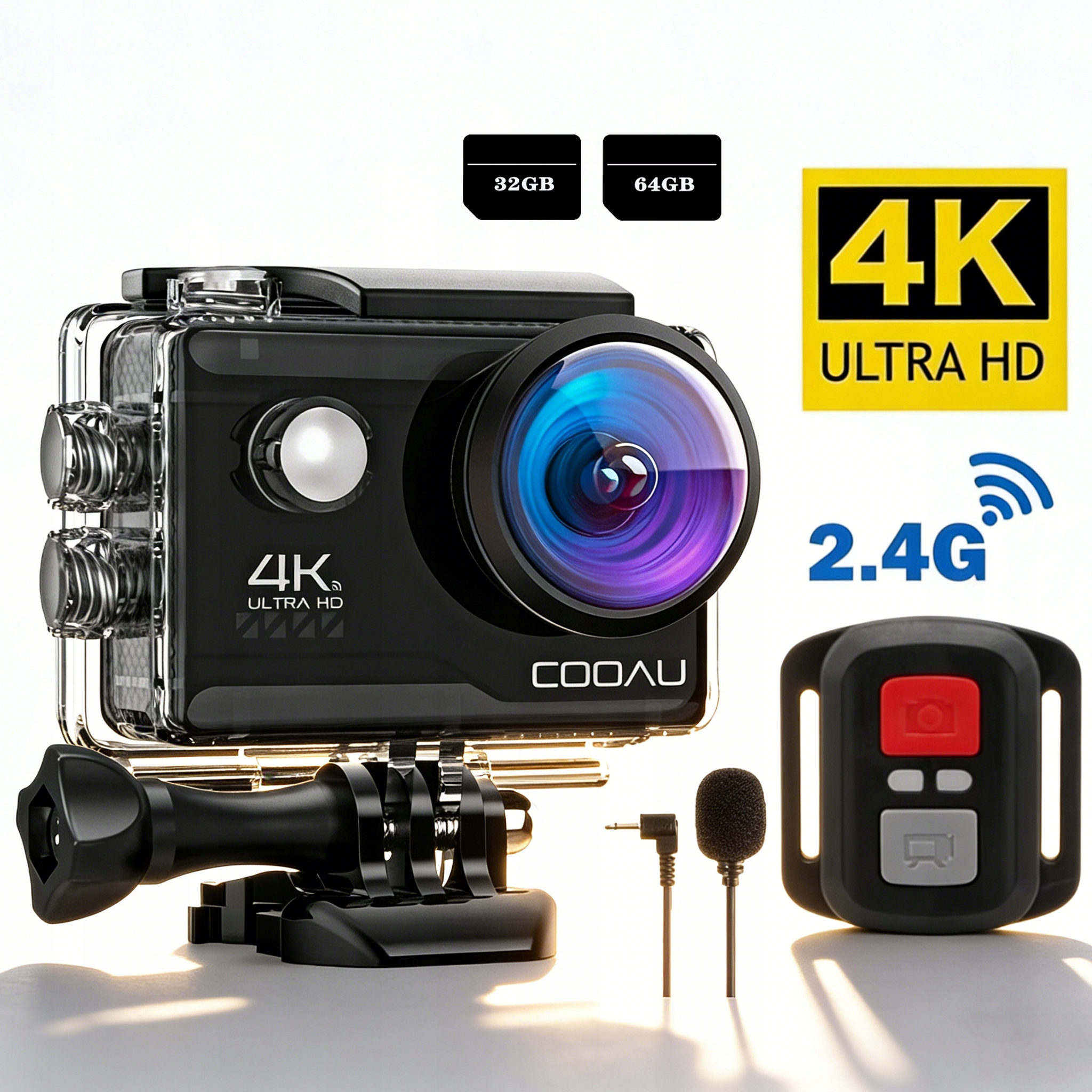 Sportovní kamera 4K 60FPS 20MP Ideální pro sport, vlogy s kartou