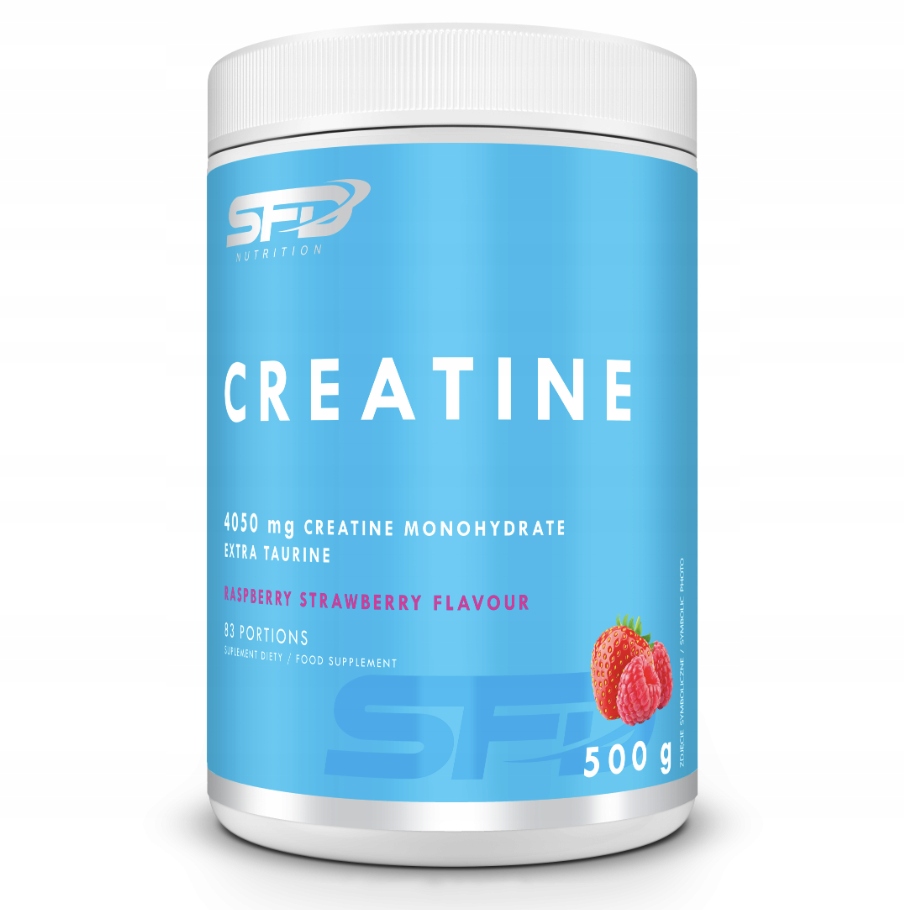 SFD CREATINE 500g TRUSKAWKA-MALINA KREATYNA WYTRZYMAŁOŚĆ POBUDZENIE ENERGIA