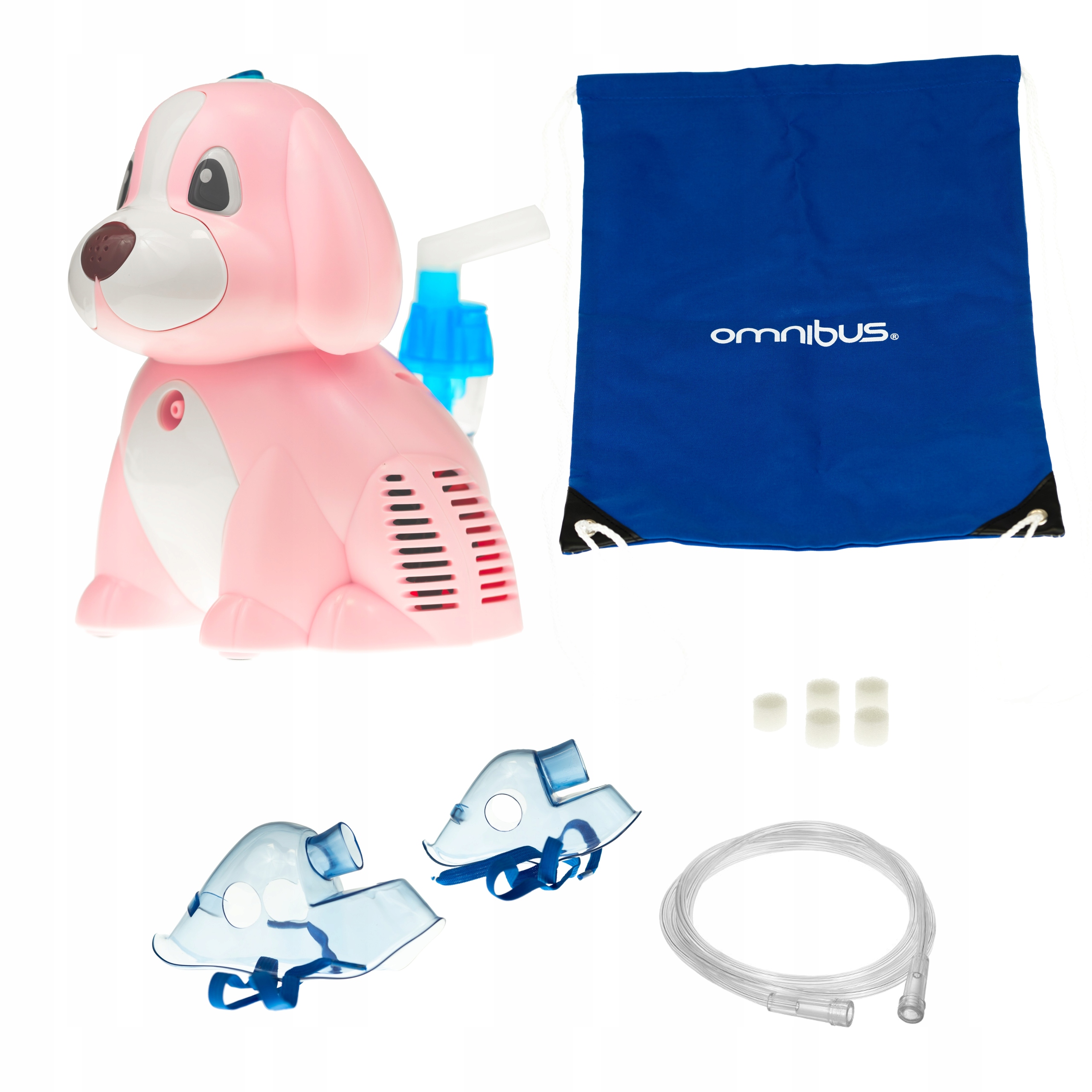 

Inhalator Omnibus Puppy Pink Tłokowy 2 Maski
