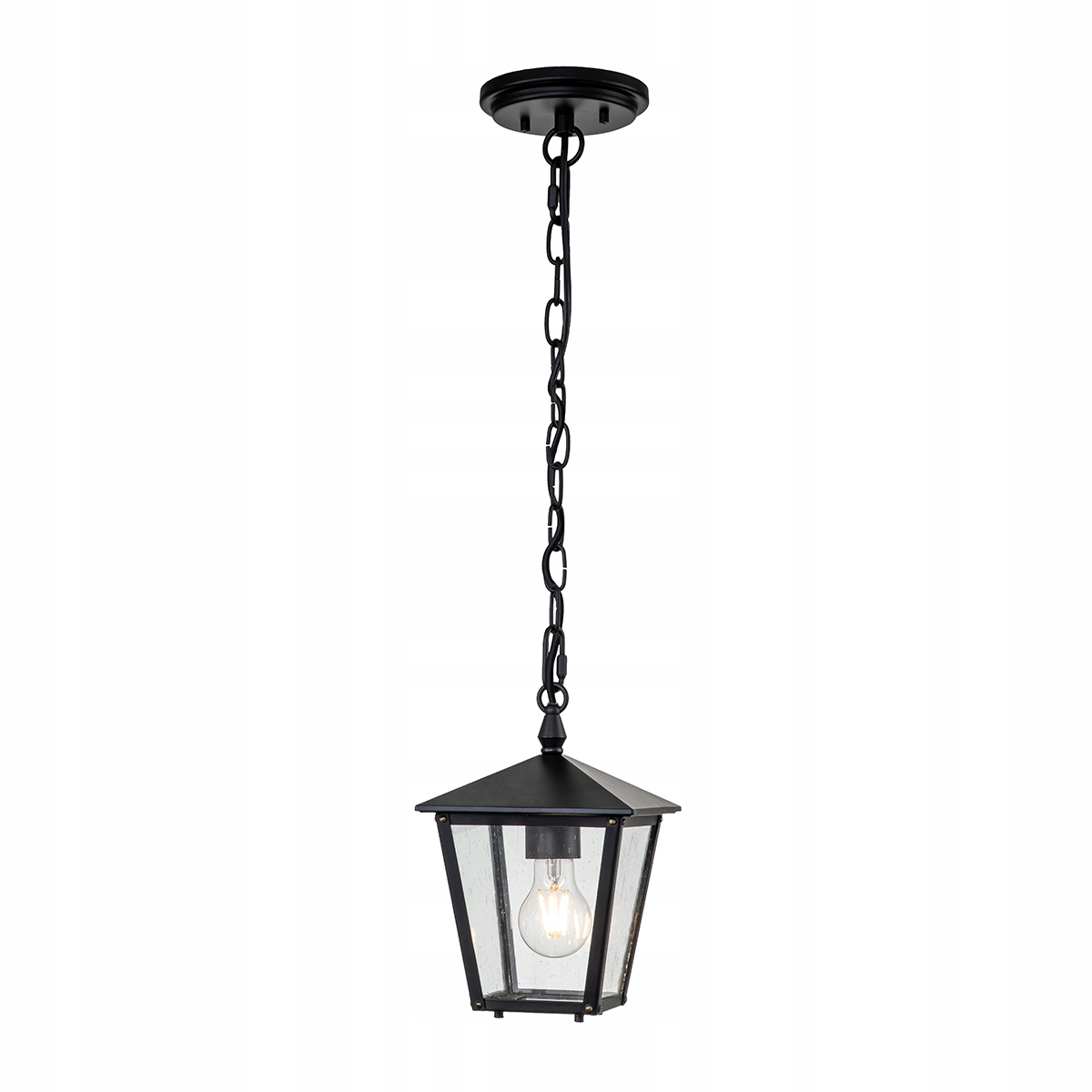 Vonkajšia závesná lampa čierna E27 60W IP44 Huntersfield Hinkley