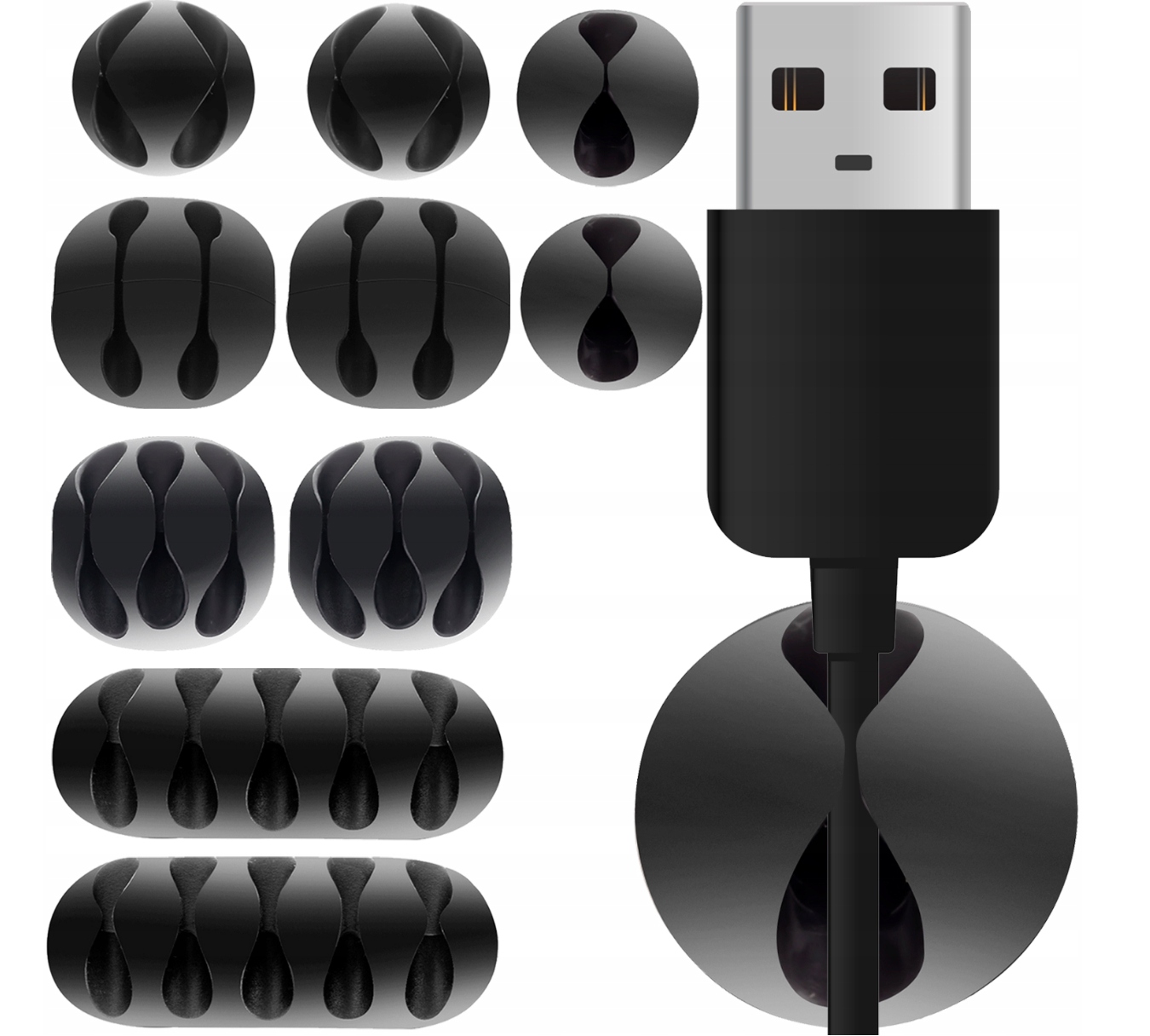 Organizer Do Kabli Przewodów Uchwyt Na Biurko 10PC