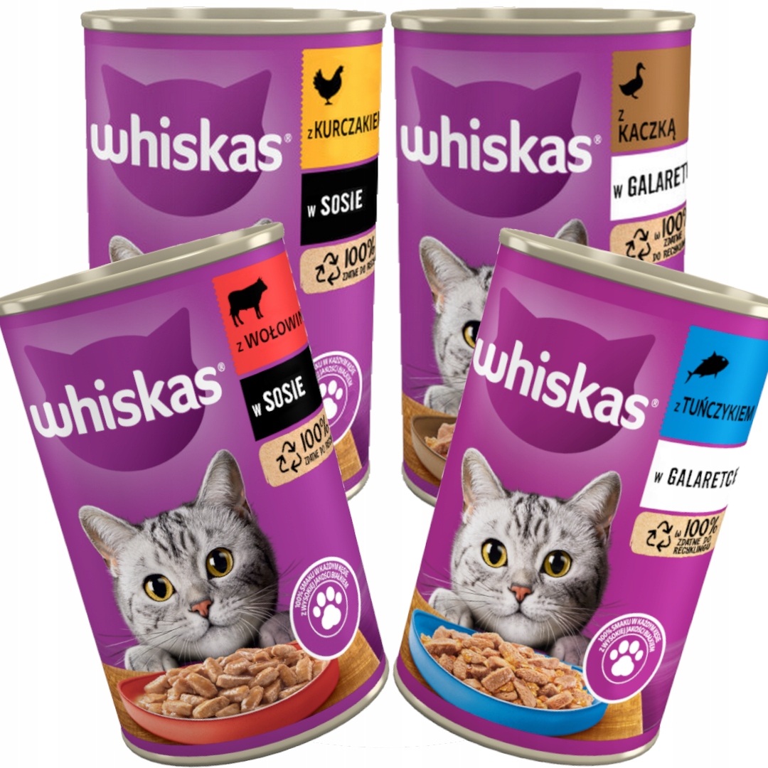 Levně Whiskas Mix Chuťí Mokré Krmivo Pro Kočky Dospělé 24x400g Konzervy 9,6kg