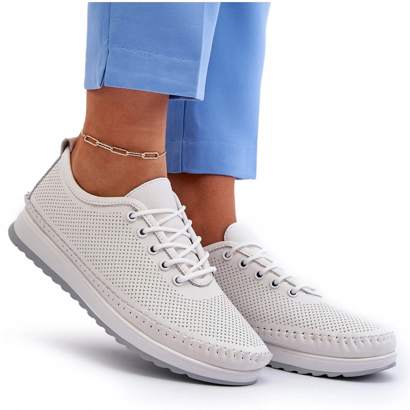 Dámské Kožené Sportovní Tenisky Bílé, Velikost 36