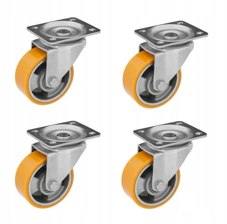 Kolieska fi 100 mm 4 ks 800 KG/4 kolesá ložiská polyuretán hliník