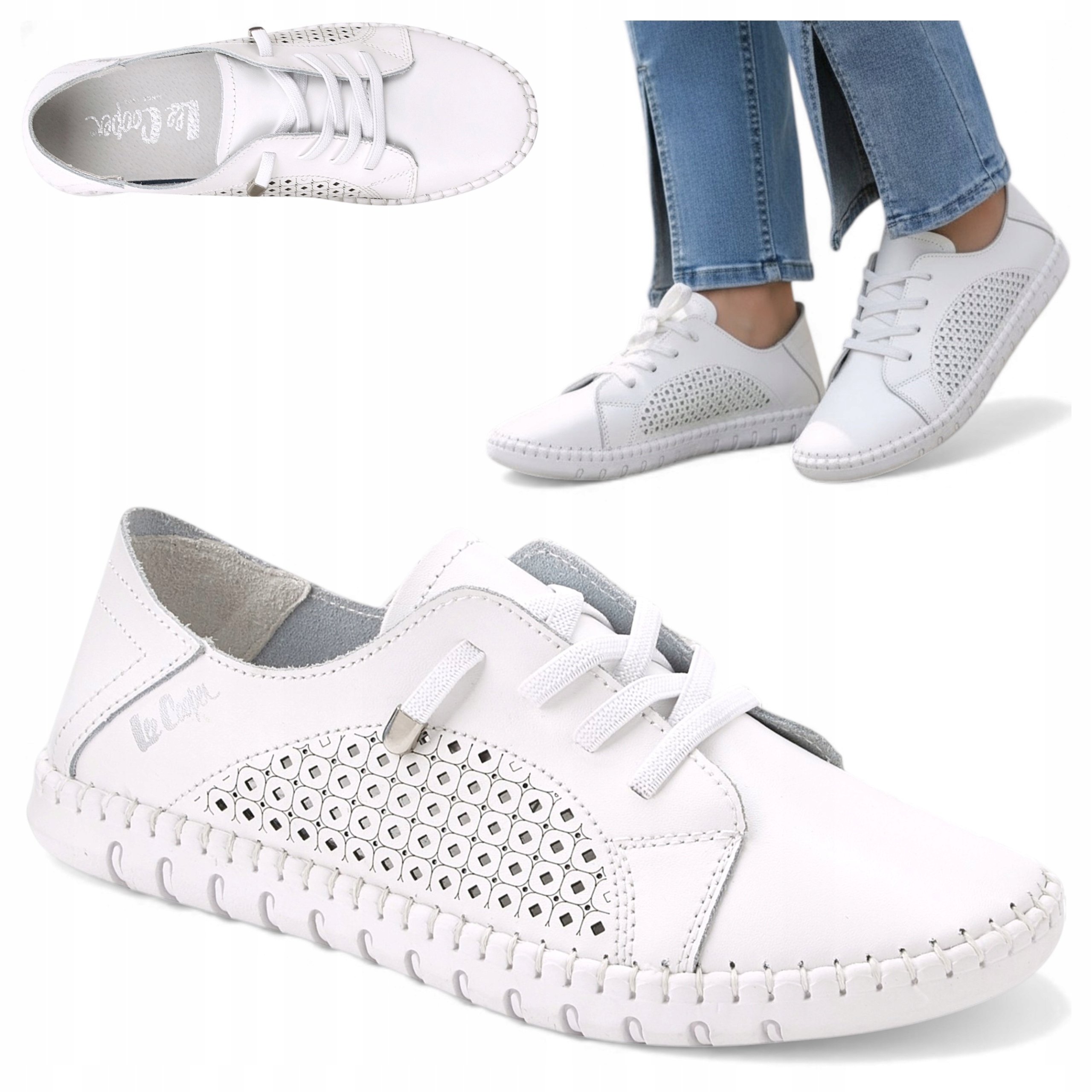 40 Lee Cooper Dámské polobotky Natruální Kůže Lehké letní prodyšné