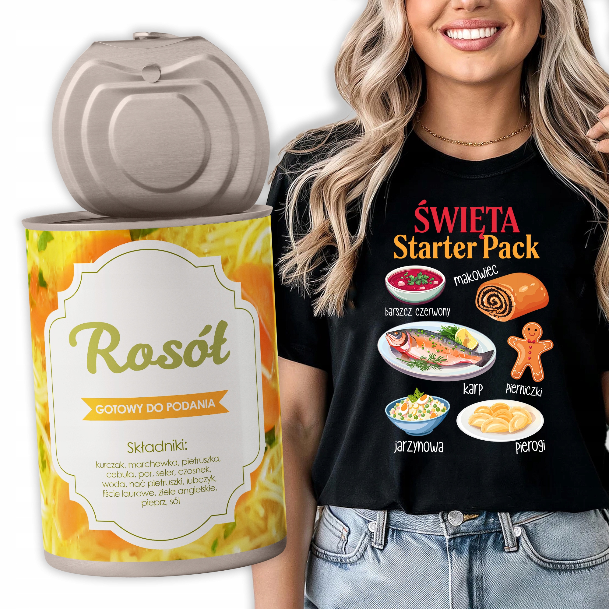 Tričko V Plechovce Dámské Černé Dárek Vánoční Starter Pack L