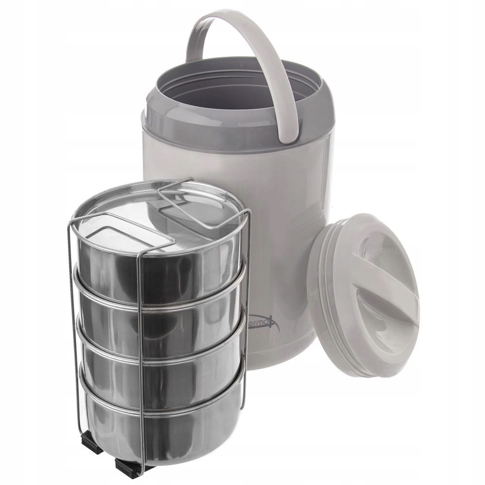 Termos Menážka Obědová Termická Ocelová 4-úrovňová Pevná Orion 4x800 ml