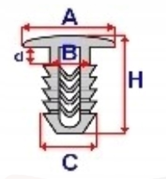 SPINKA WYCISZENIA HONDA (KPL 10 SZTUK) Waga produktu z opakowaniem jednostkowym 0.57 kg