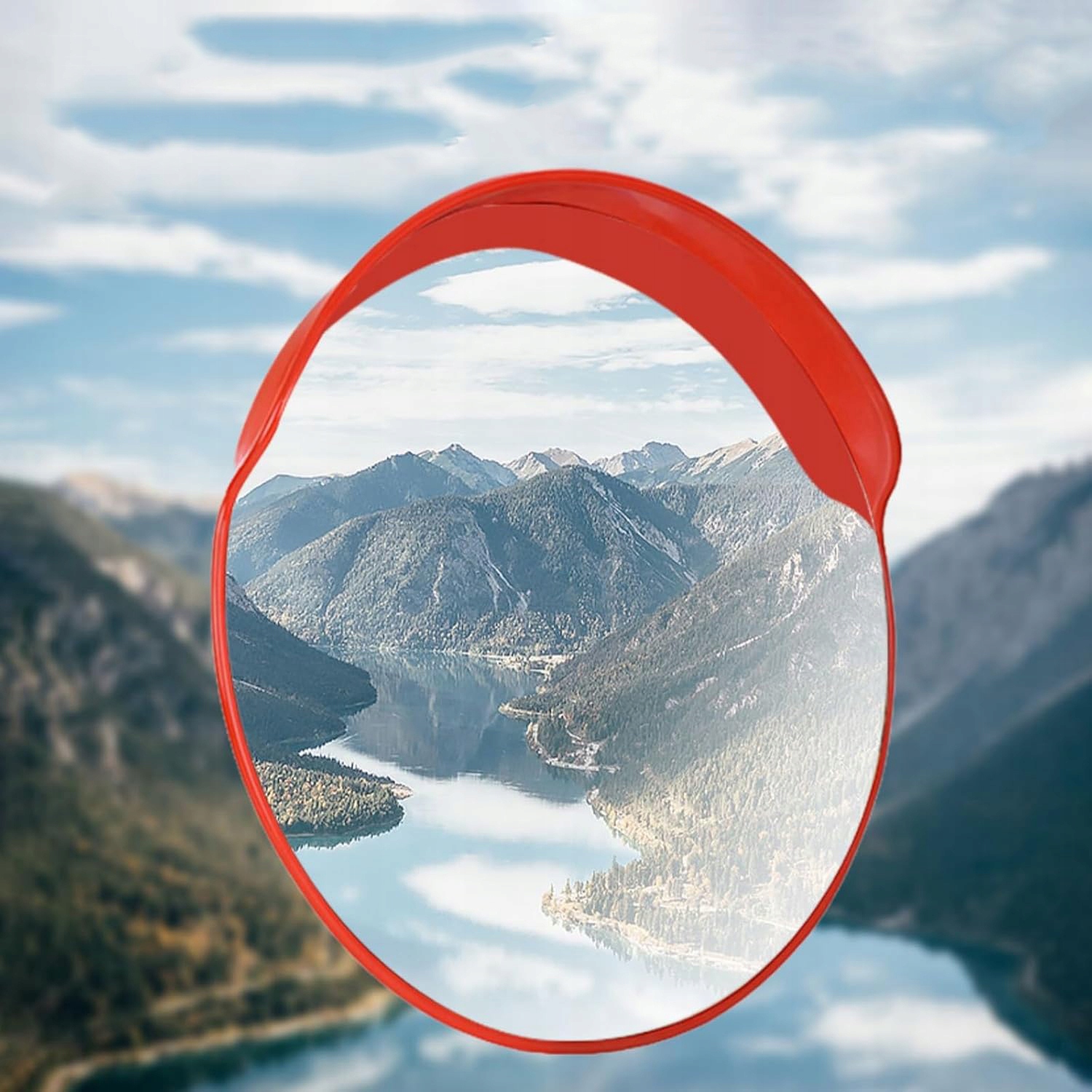 Zrcadlo 45 CM Sklad Obchod Konvexní Červená Bezpečnost