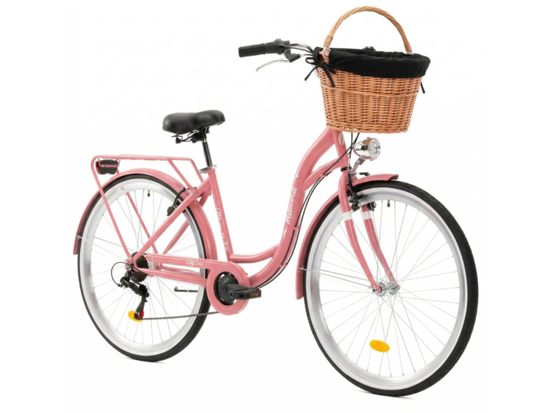 Rower miejski Indiana Moena S7B 28 cali damski różowy Koszyk Wkład