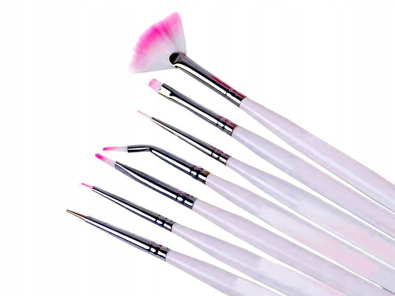 

Pędzelki Zestaw Do Manicure Pędzle 7 Sztuk Białe