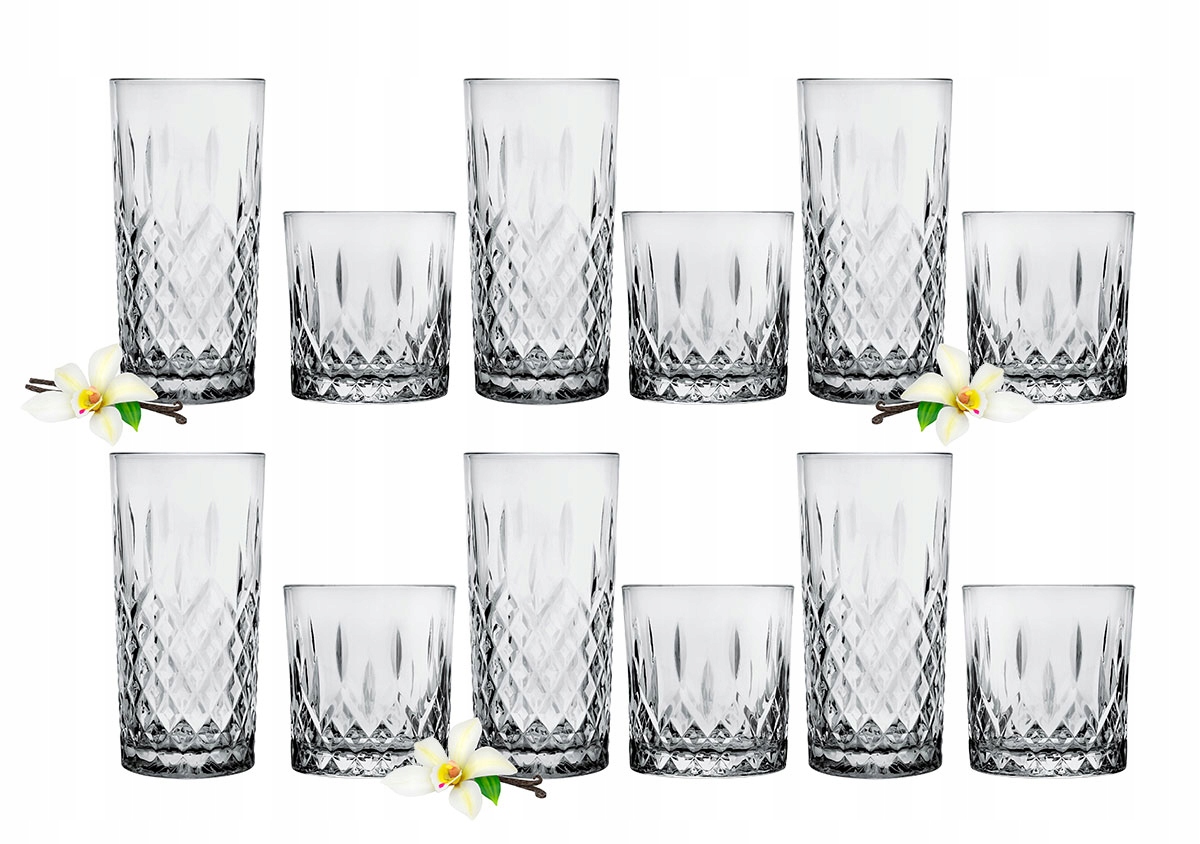 

Kpl x12 Szklanka Szara Wysoka 320ml Niska 280ml