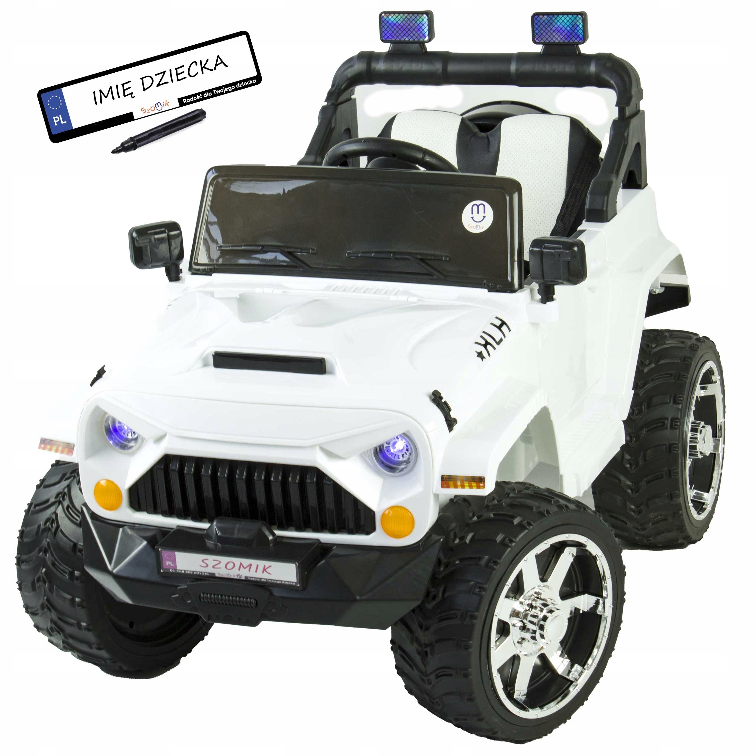 Auto na akumulator Buggy Skóra+Eva+Pilot 4x4 Tablice Bujak Bluetooth