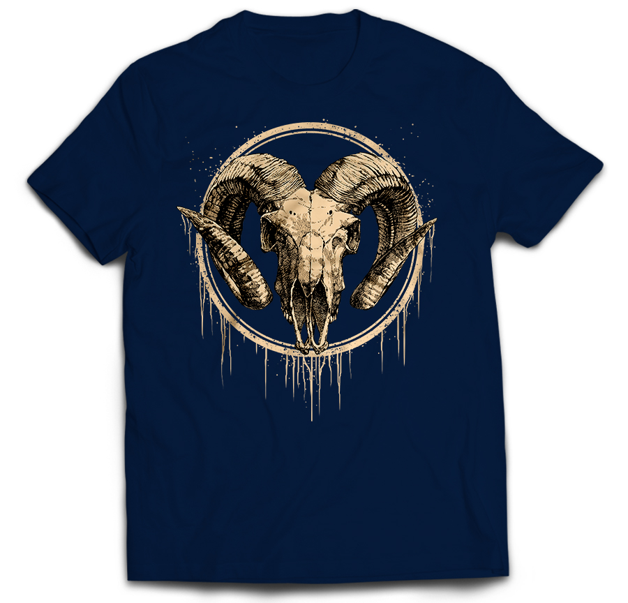 

Czaszka Kozioł Kult Koziorożec Znak Zodiaku 4XL
