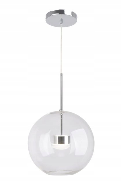 Závěsná Led lampa chromová dekorativní skleněná koule do jídelny obývacího pokoje Reality