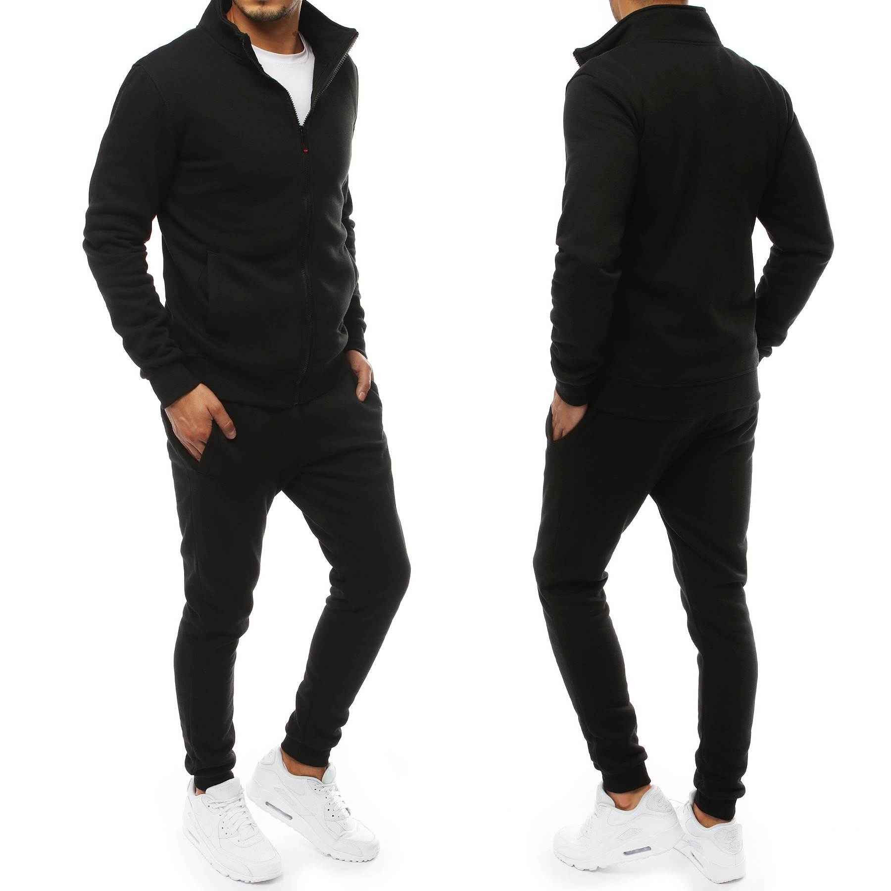 Komplet dresowy męski bluza na zamek spodnie jogger AX0733 L