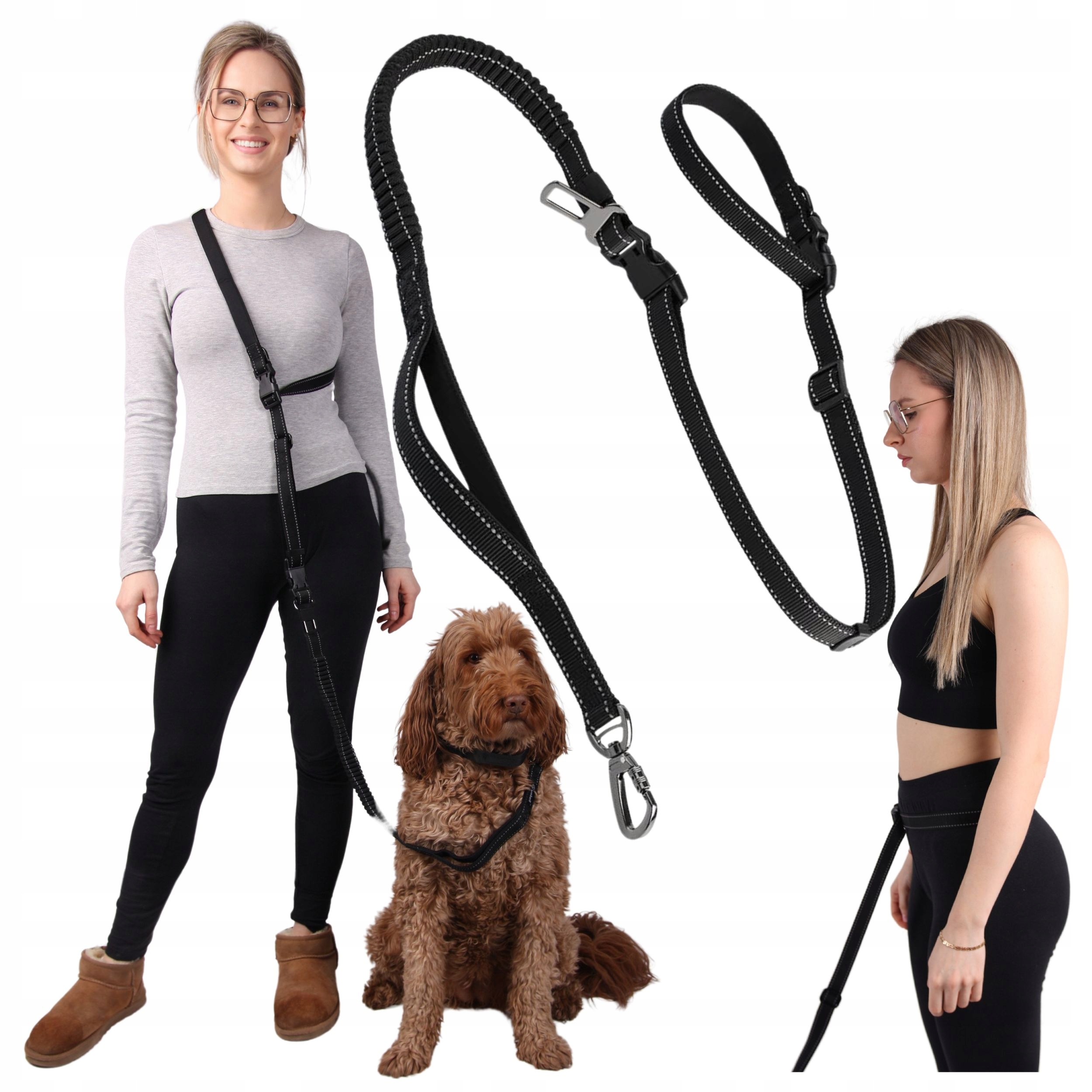 Levně Vodítko pro psa s přepínacím pásem 6v1 pro běhání do auta, nastavitelná, tréninková