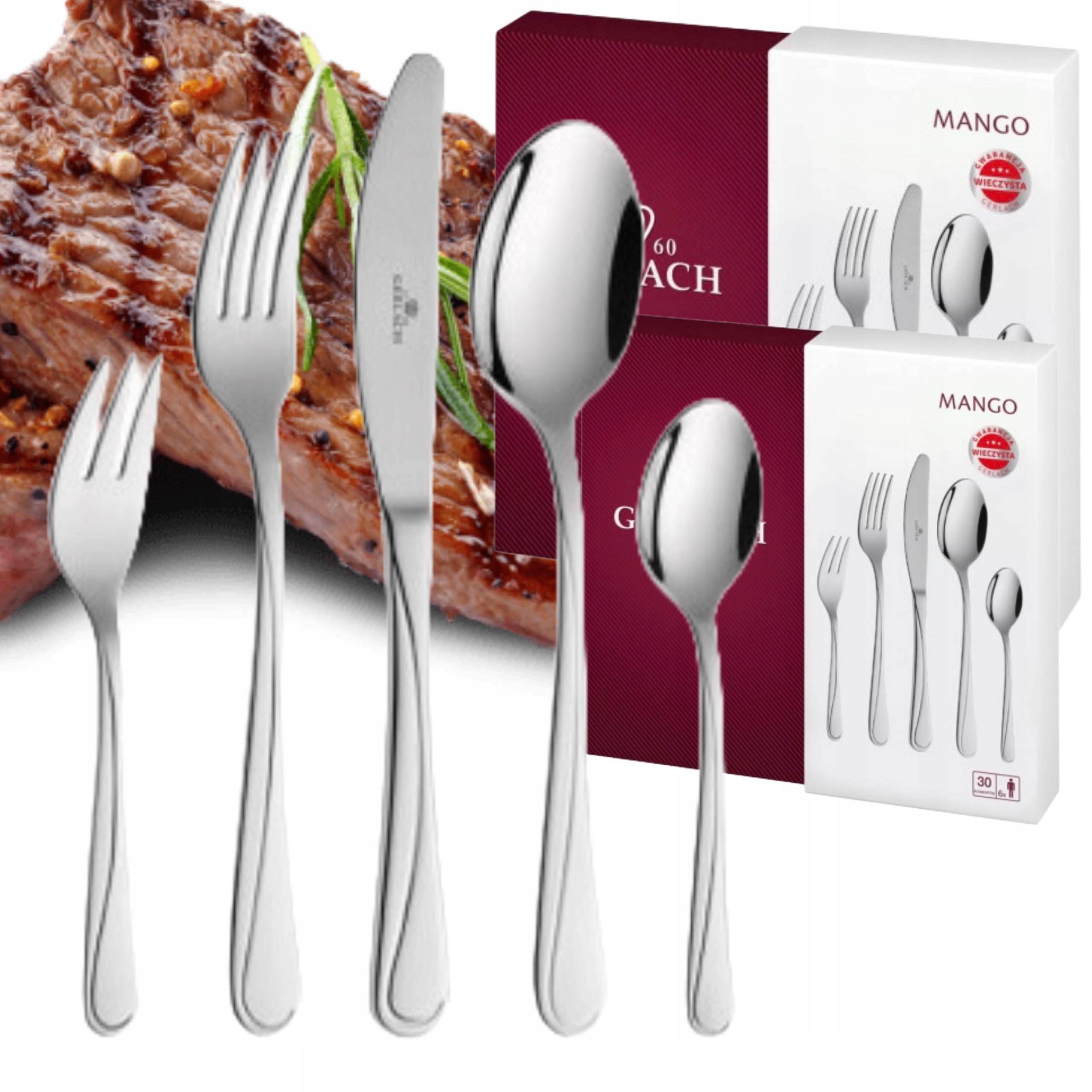 Gerlach Mango Sada 60 Příborů 12 Osob Příbory Krabička Sada Lesklá