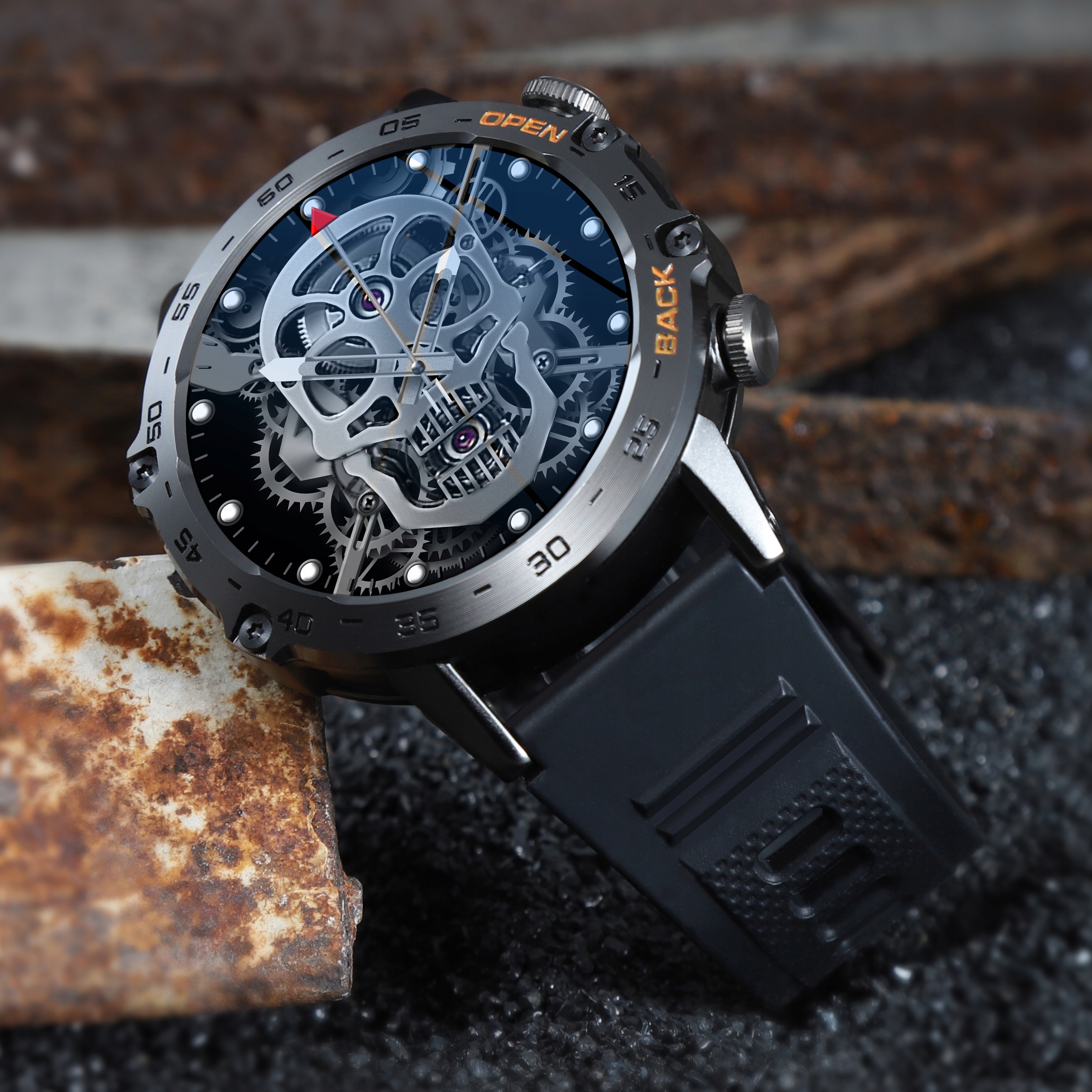 SMARTWATCH ZEGAREK MĘSKI FUNKCJA ROZMÓW POLSKIE MENU KARDIOWATCH + 2 PASKI Materiał paska guma